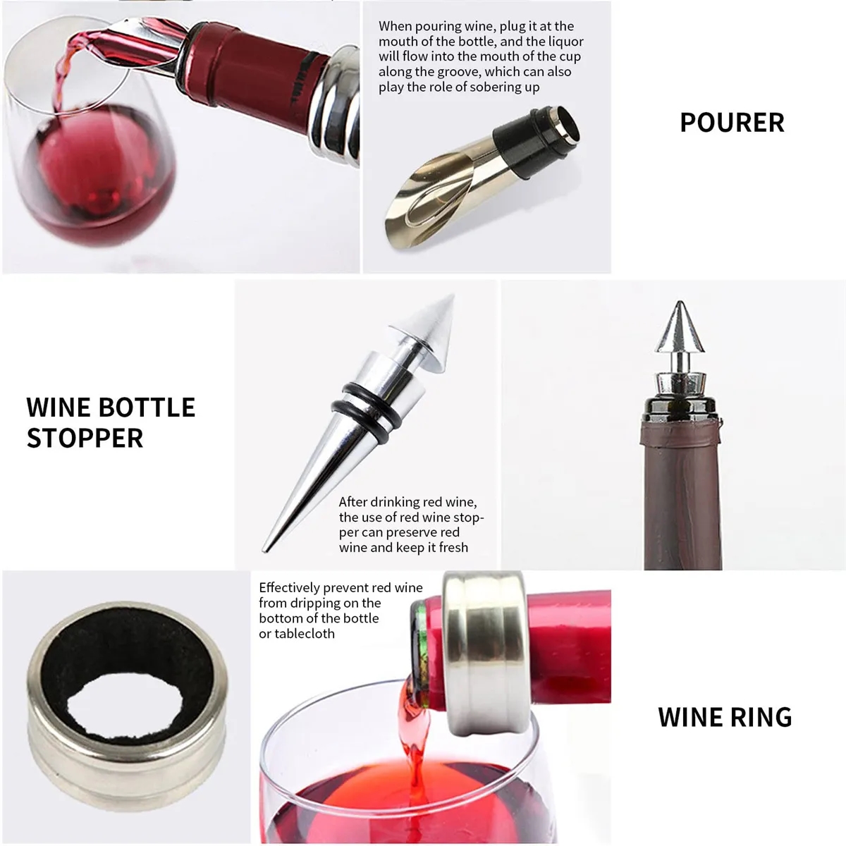 5 Pcs Wine Bottle Corkscrew Opener Kit 7