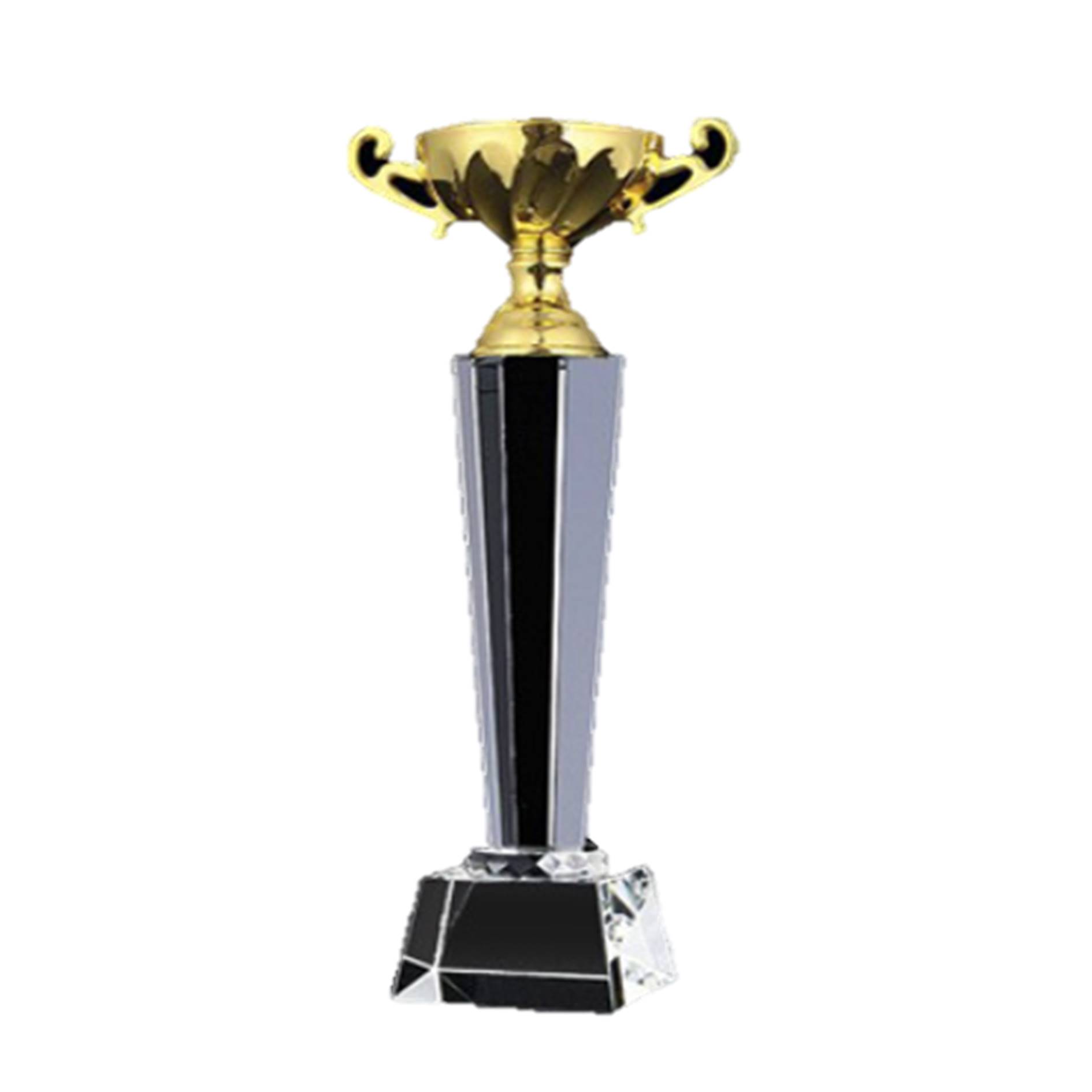 Gold-Plated Crystal Glass Award With Wooden Base 3