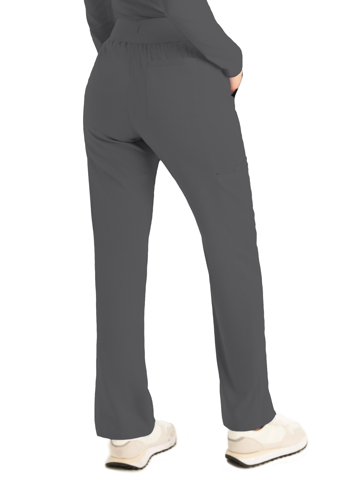 Landau - ProFlex - Women's Five-Pocket Mid-Rise Rib-Knit Elastic Waist Straight Leg Pant 9