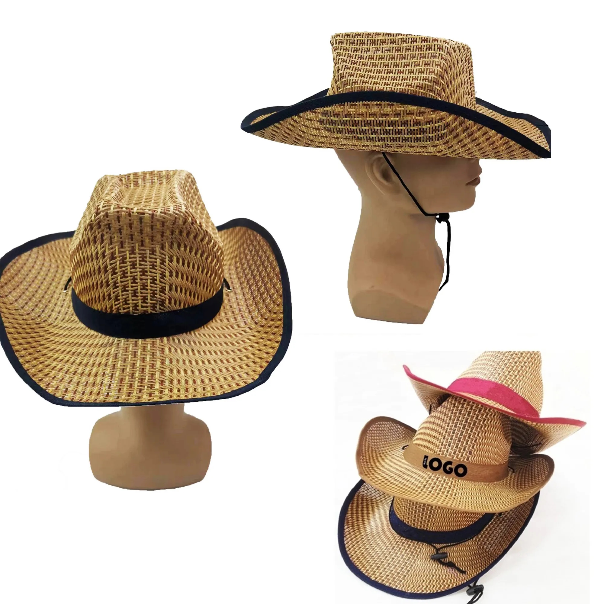 Outdoor Cowboy Straw Hat MOQ 50PCS 1