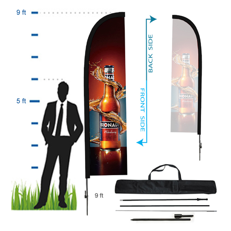 7.5 ft. Straight Advertising Flag Kit 1 (Single Sided) 2