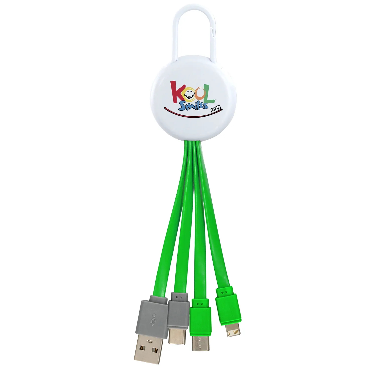 WHITE VIVID CLIP 3-IN-1 DUAL INPUT CHARGING CABLE 18