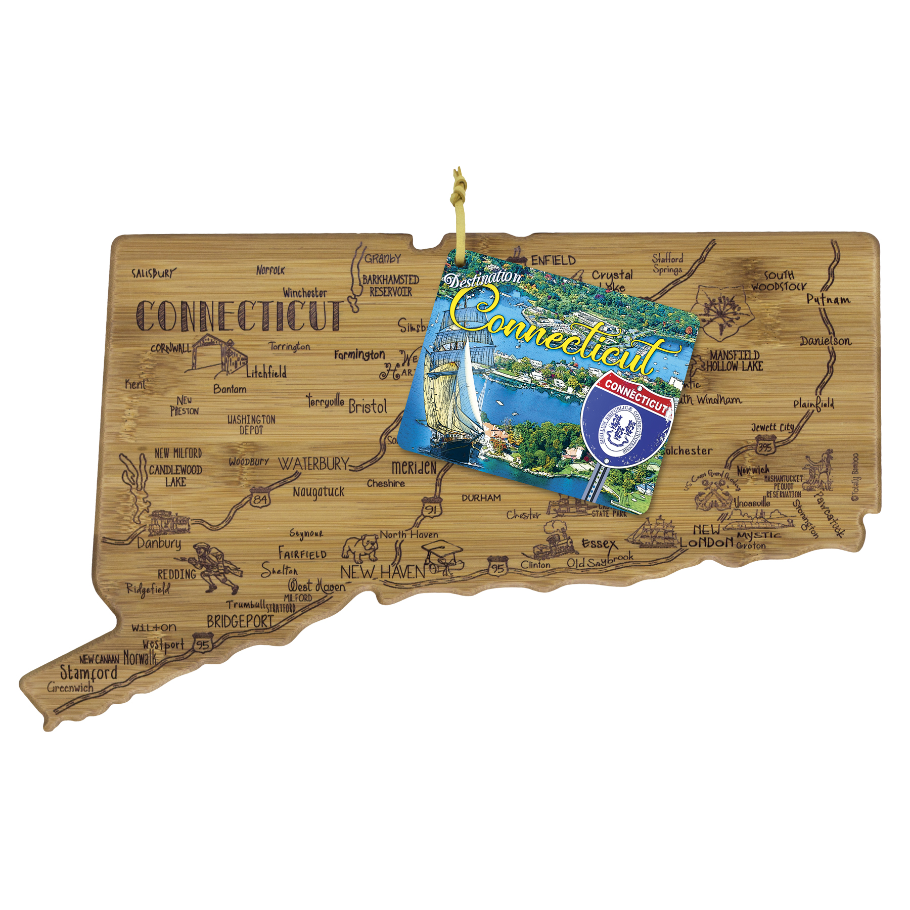Destination Connecticut Cutting & Serving Board 3