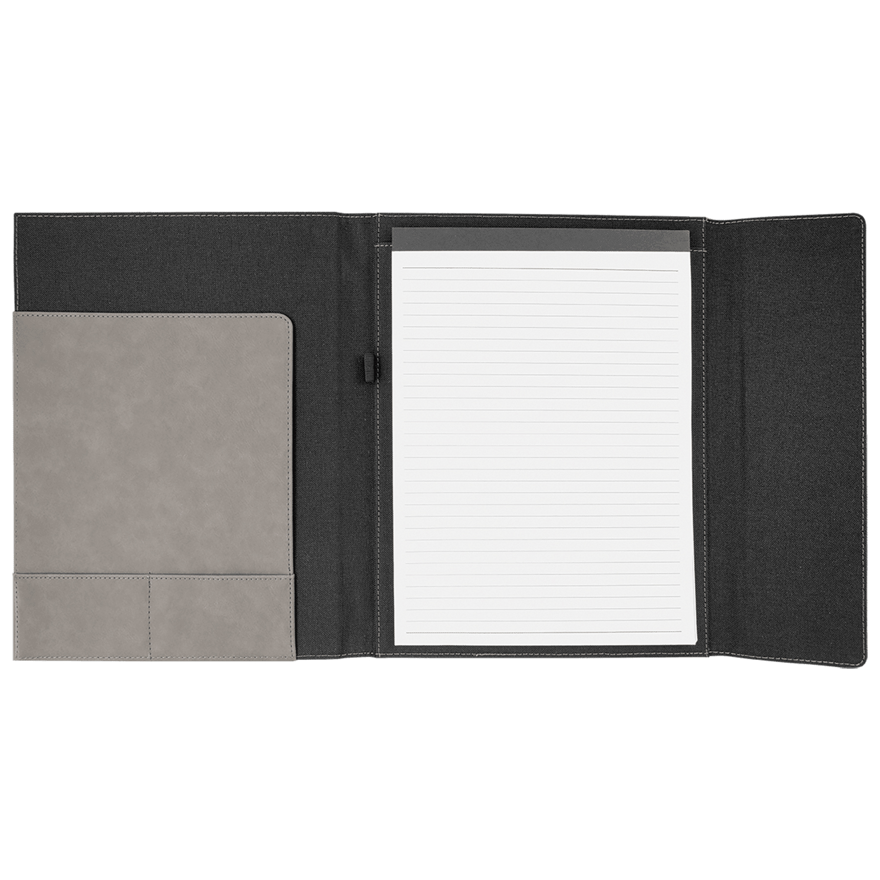 9" x 12" Gray Leatherette & Black Canvas Portfolio 3