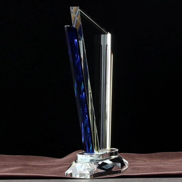 Blue and Yellow Crystal Trophy 2