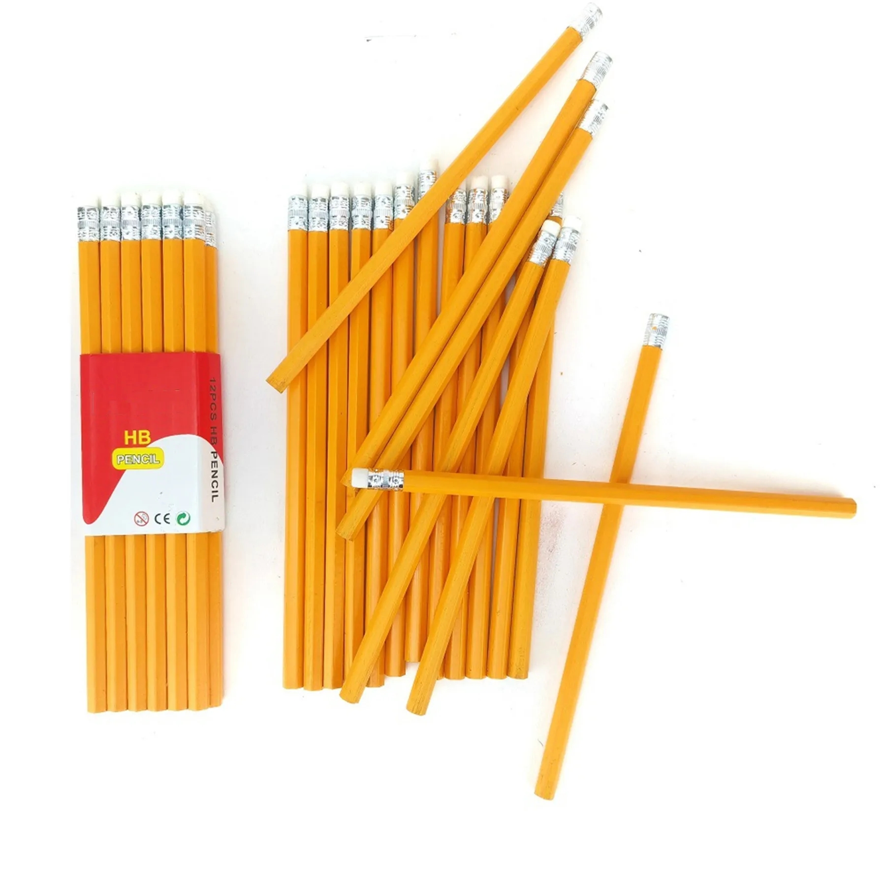 #2 Wood Pencil With Eraser 7.5 inches 9