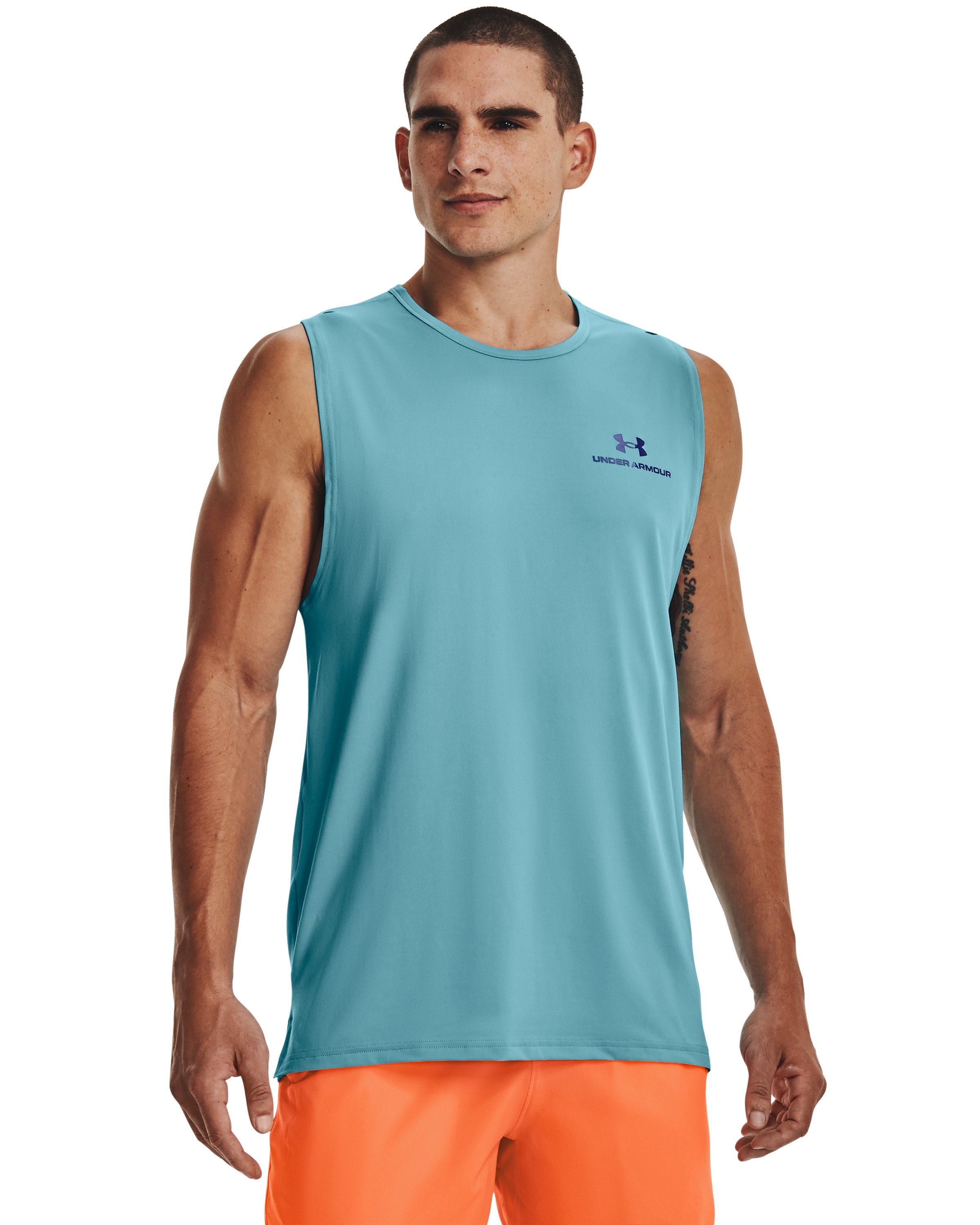 UA RUSH Energy Men's Sleeveless, custom athletic wear with logo imprint 4