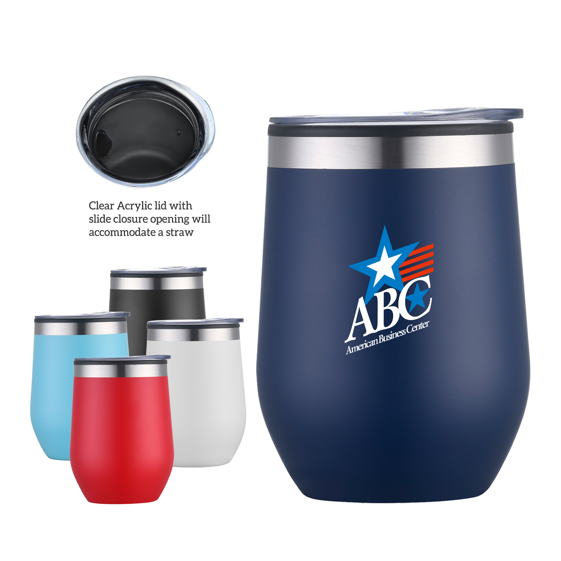 12 oz. Powder-Coated SS Outer with Polypropylene Inner Tumbler Wine Cup 5