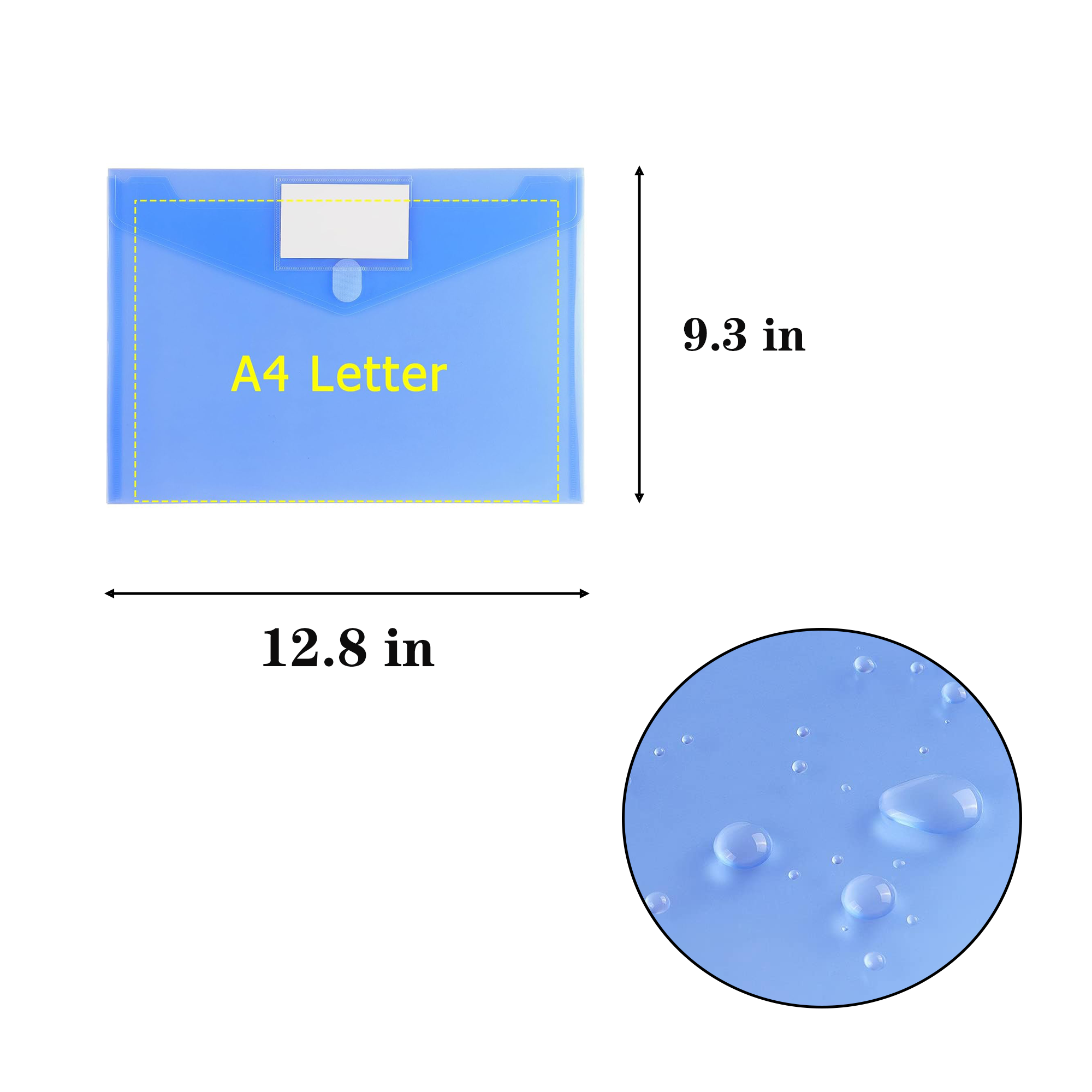PP Snap Button Transparent Storage Document Bag 4
