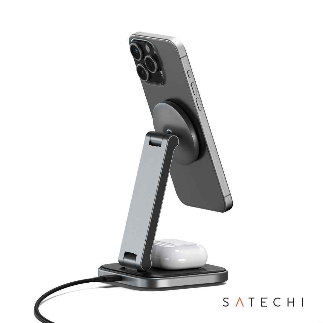 SATECHI® 2-in-1 Foldable Qi2 Wireless Charging Stand 4