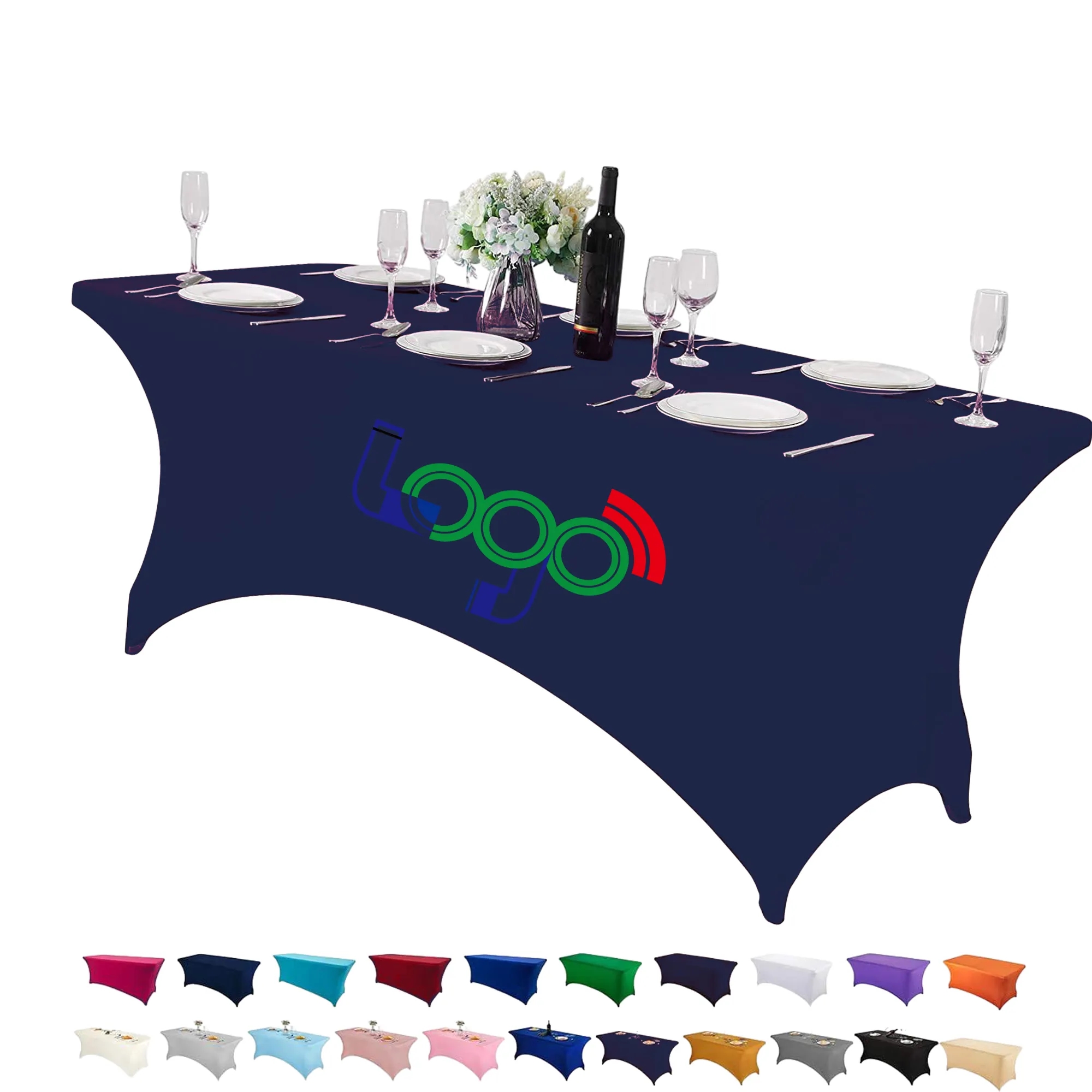 MOQ 1PCS 6FT Full Color Stretch Polyester Table Cover 9