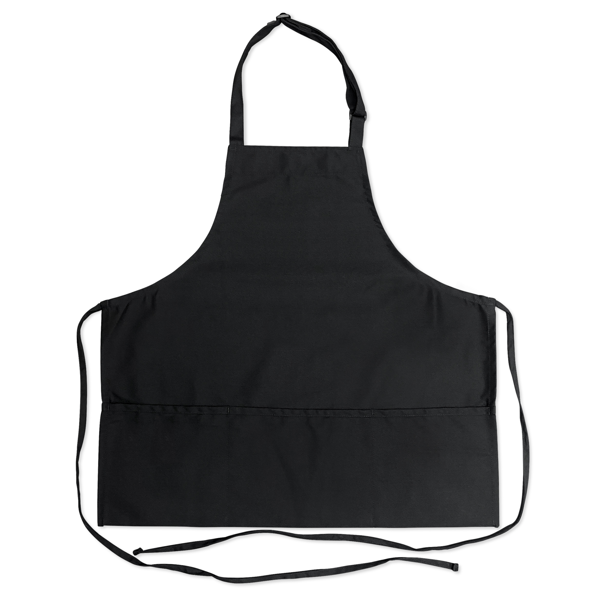 Black Three Pocket Adjustable Bib Apron 2