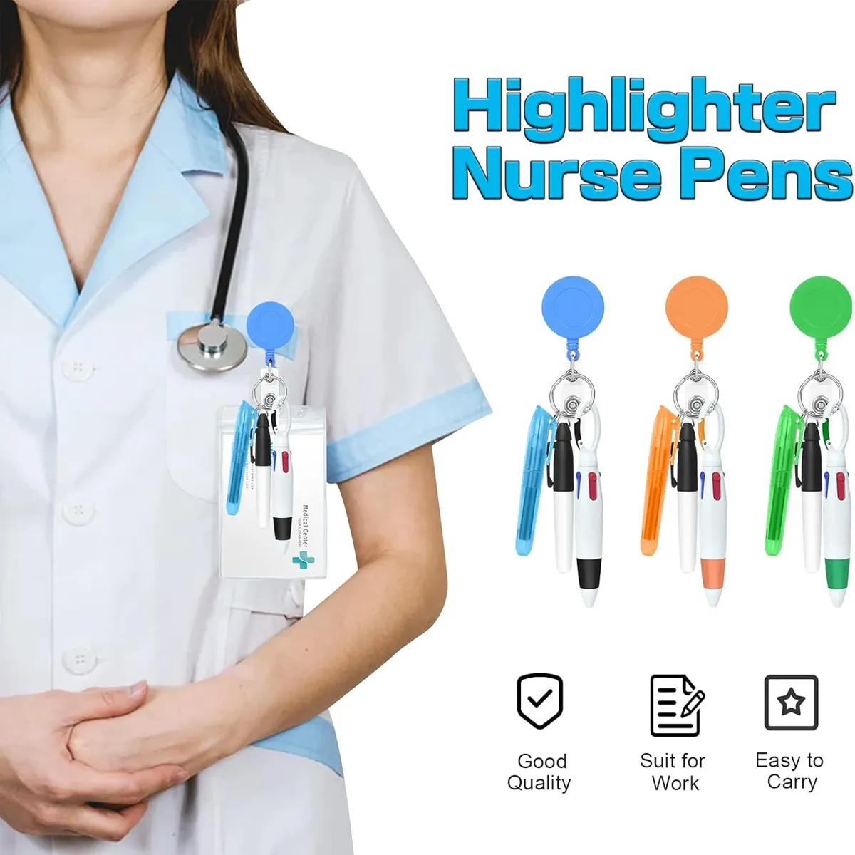 Mini Nurse Badge Highlighter Permanent Marker Ballpoint Pen 7