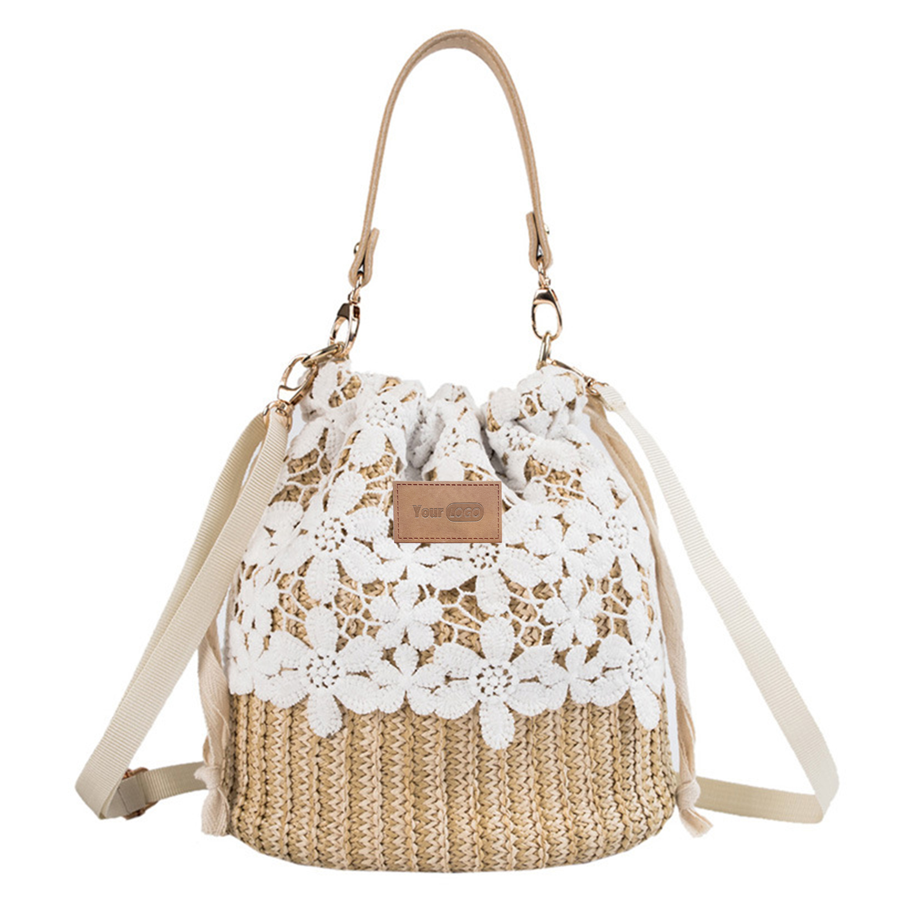 Jute Big Capacity Travel Tote Purse Woven Straw Hobo Bag 6