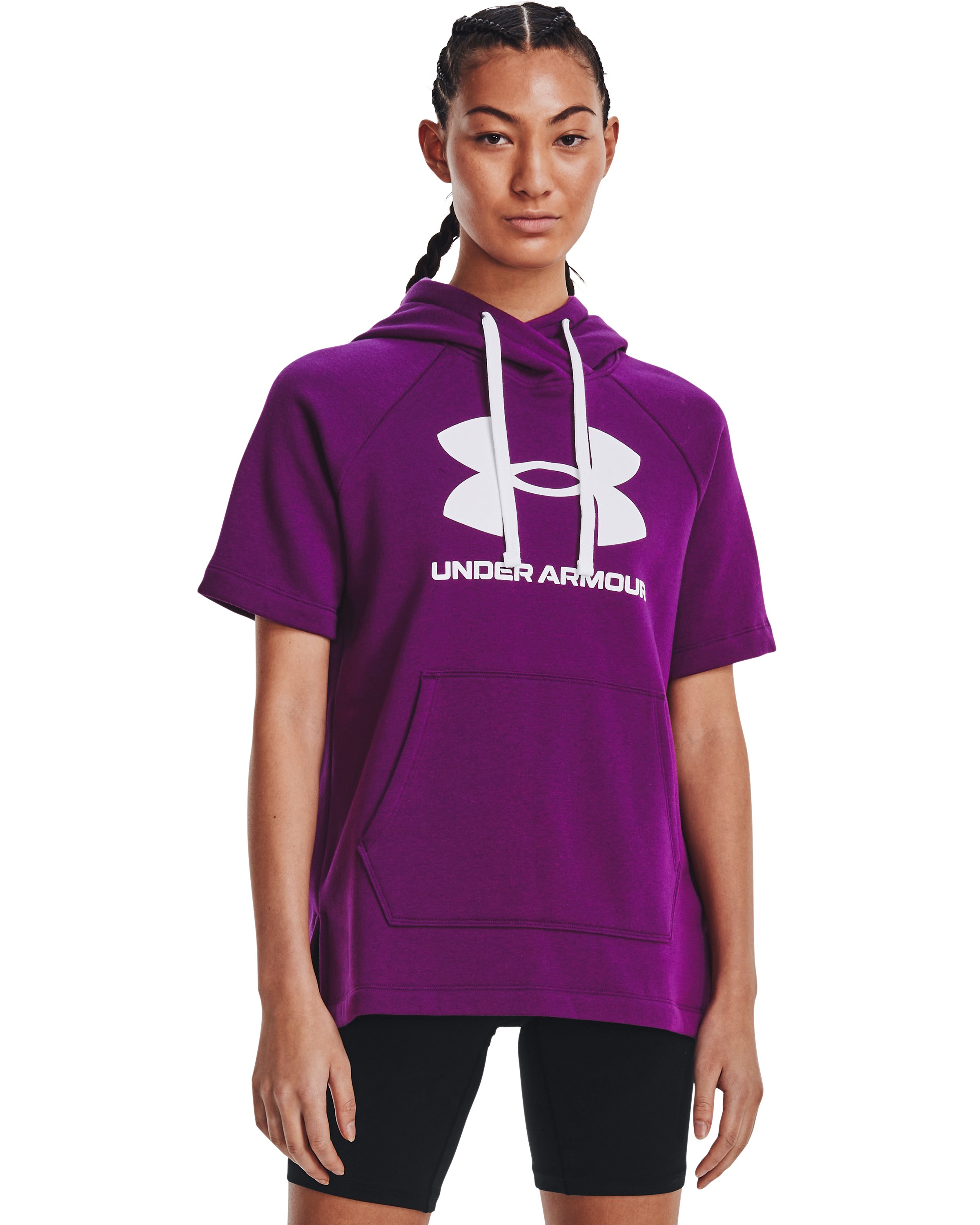 UA Rival Fleece Women's Short Sleeve Hoodie, custom hoodie or sweatshirt with logo imprint 5