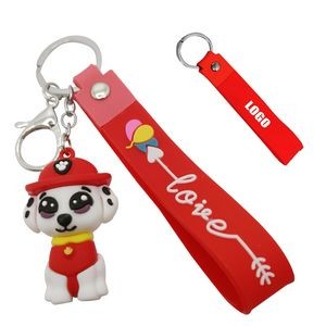 Adorable Pet Dog Puppet PVC Keychain Ring 2