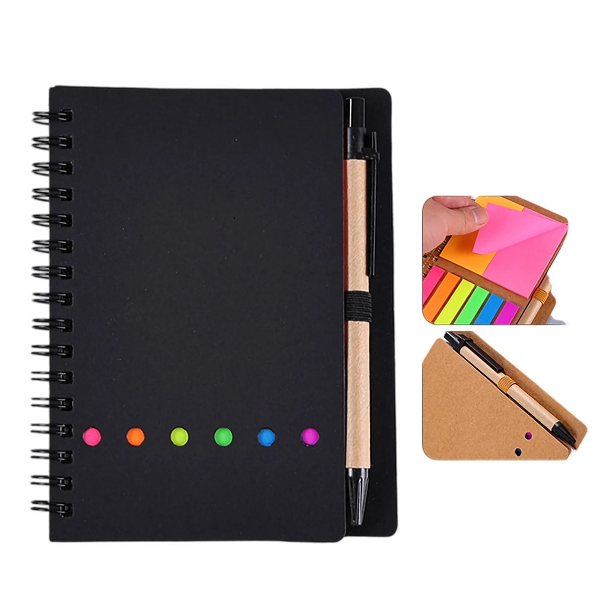 Portable Kraft Paper Journal with Sticky Notes 7