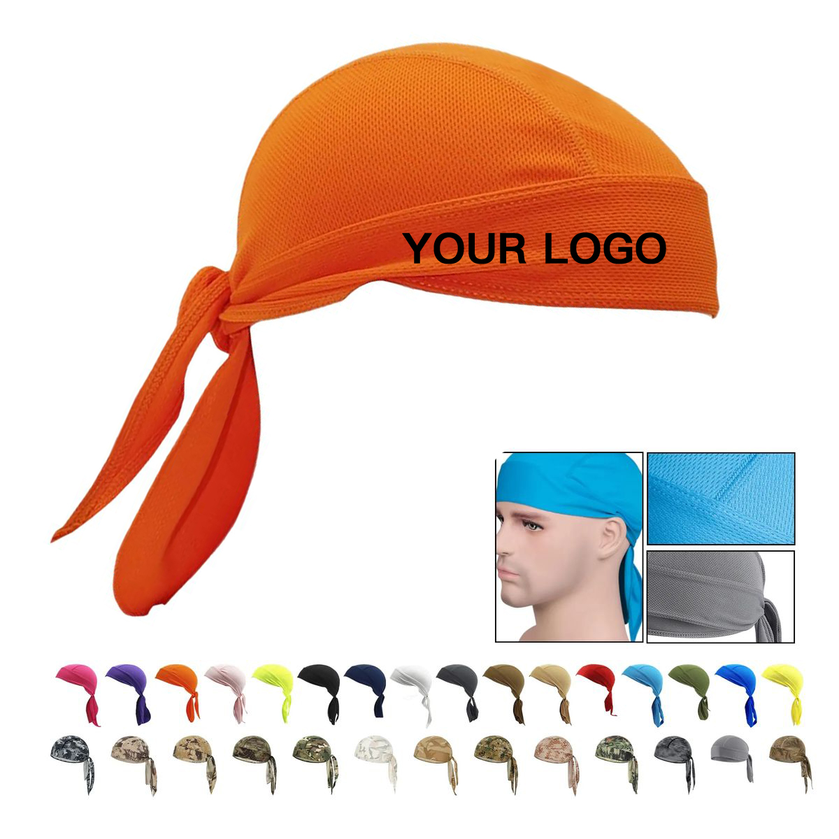 Sweat Absorbent Pirate Style Headwrap Cap 26