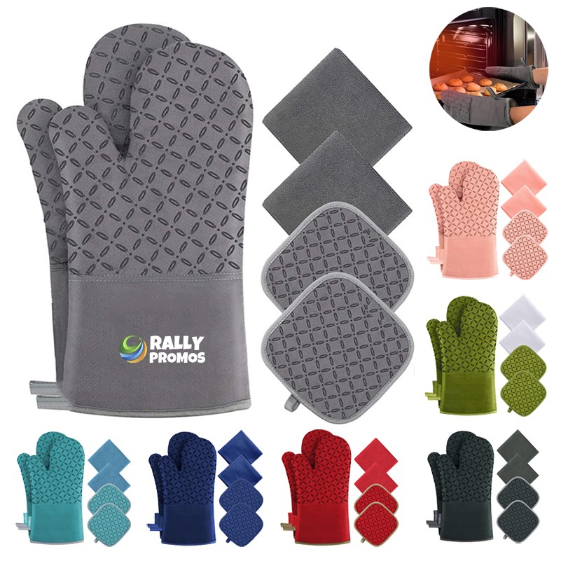 Oven Mitts and Pot Holders 6pcs Set 4