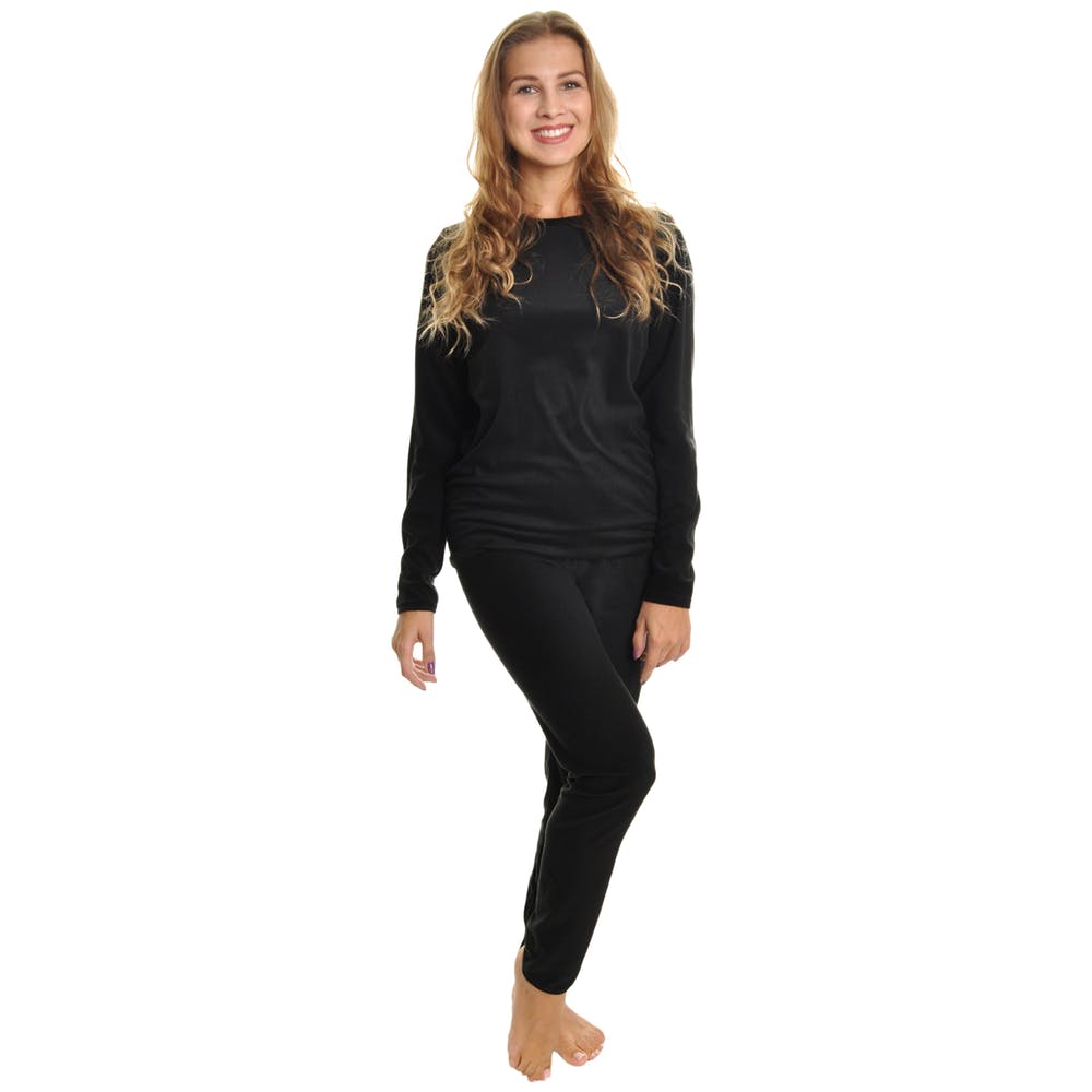Women's Velvet Thermal Sets - Black 2