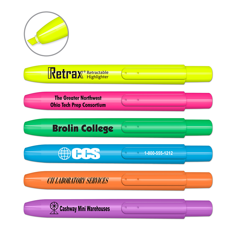 Retrax Retractable Fluorescent Highlighter