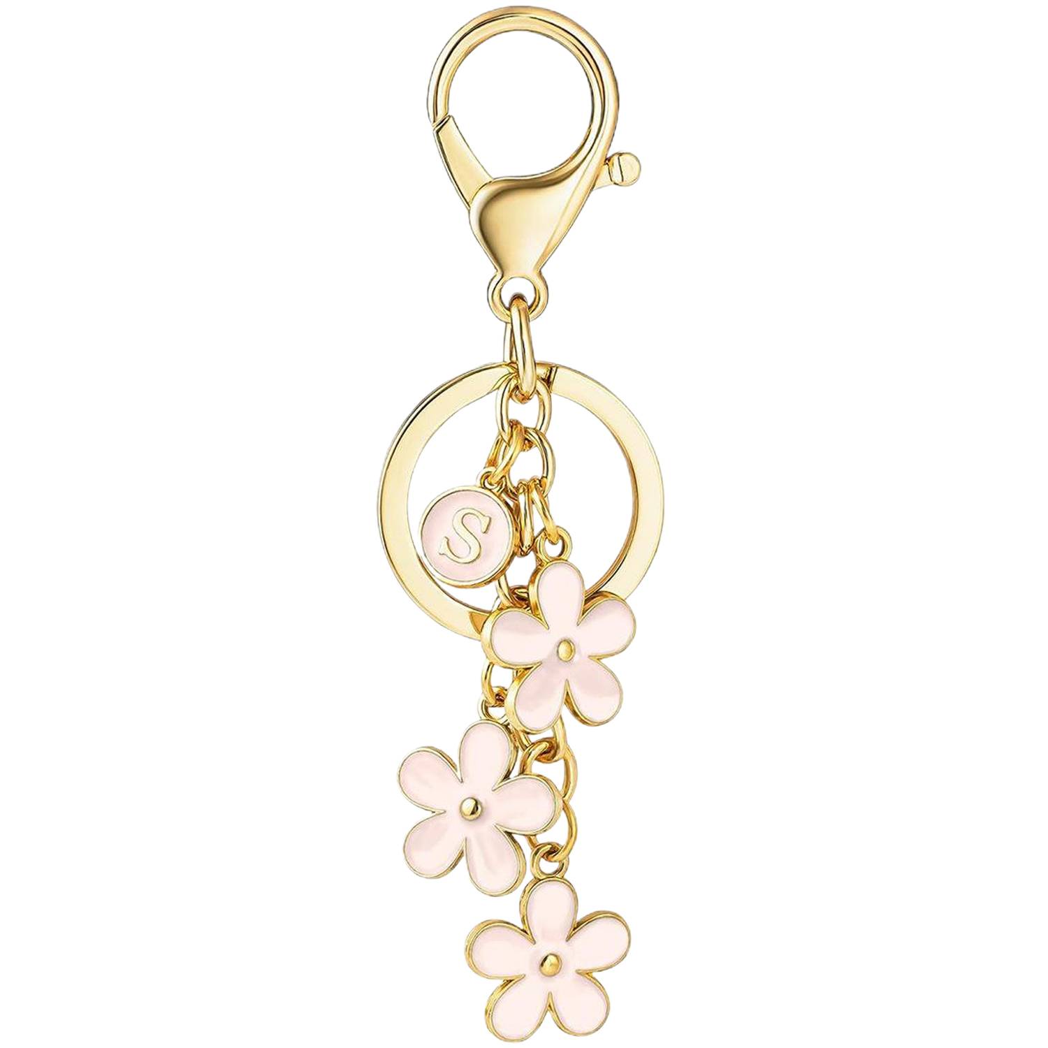 Custom Letter Floral Keychain 8
