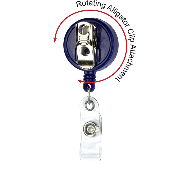 "Bellefontaine VL" 30" Cord Round Retractable Badge Reel and Badge Holder with Rotating Alligator Cl 21