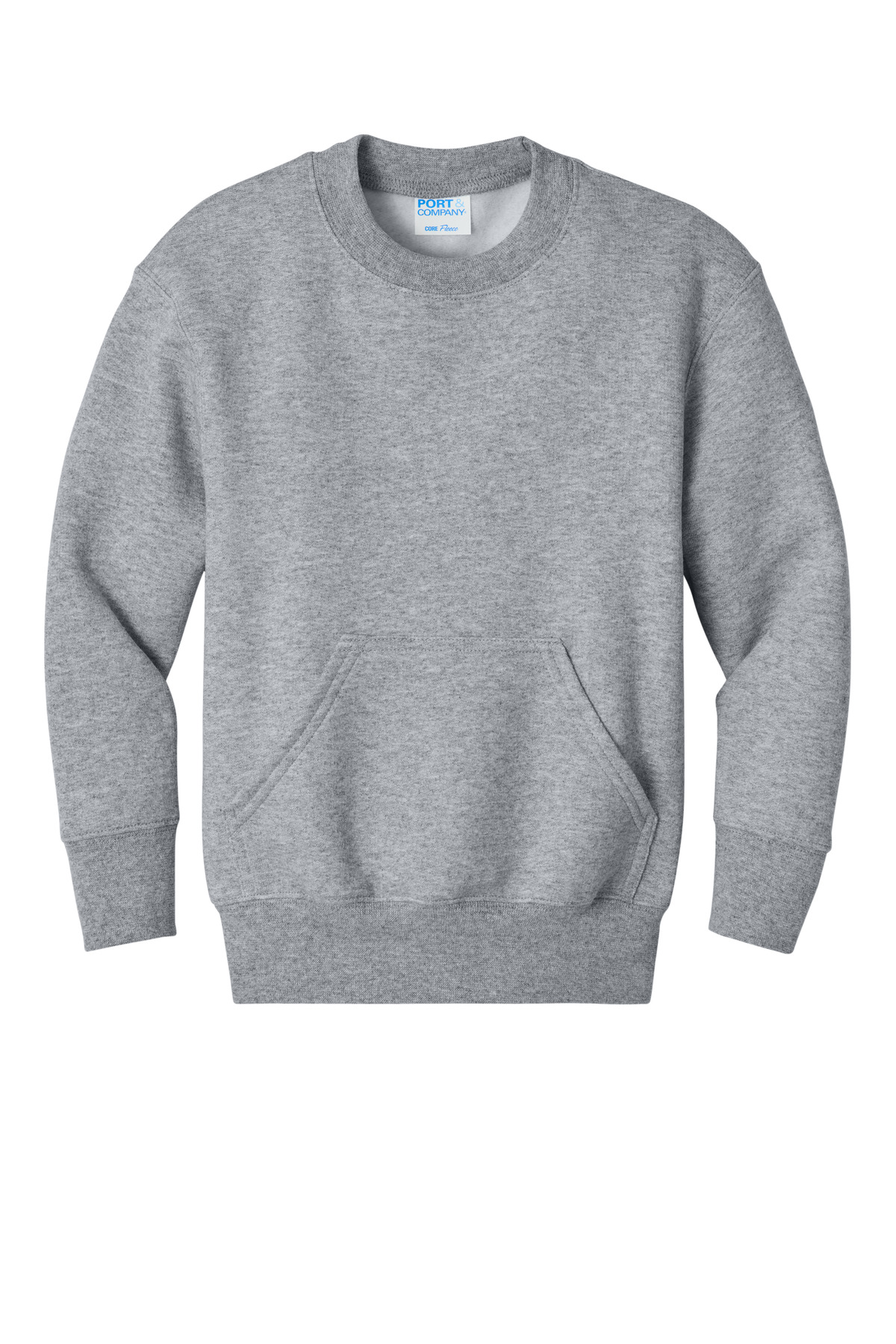Port & Co Youth Core Fleece Crewneck Pocket Sweatshirt PC78YPKT 48