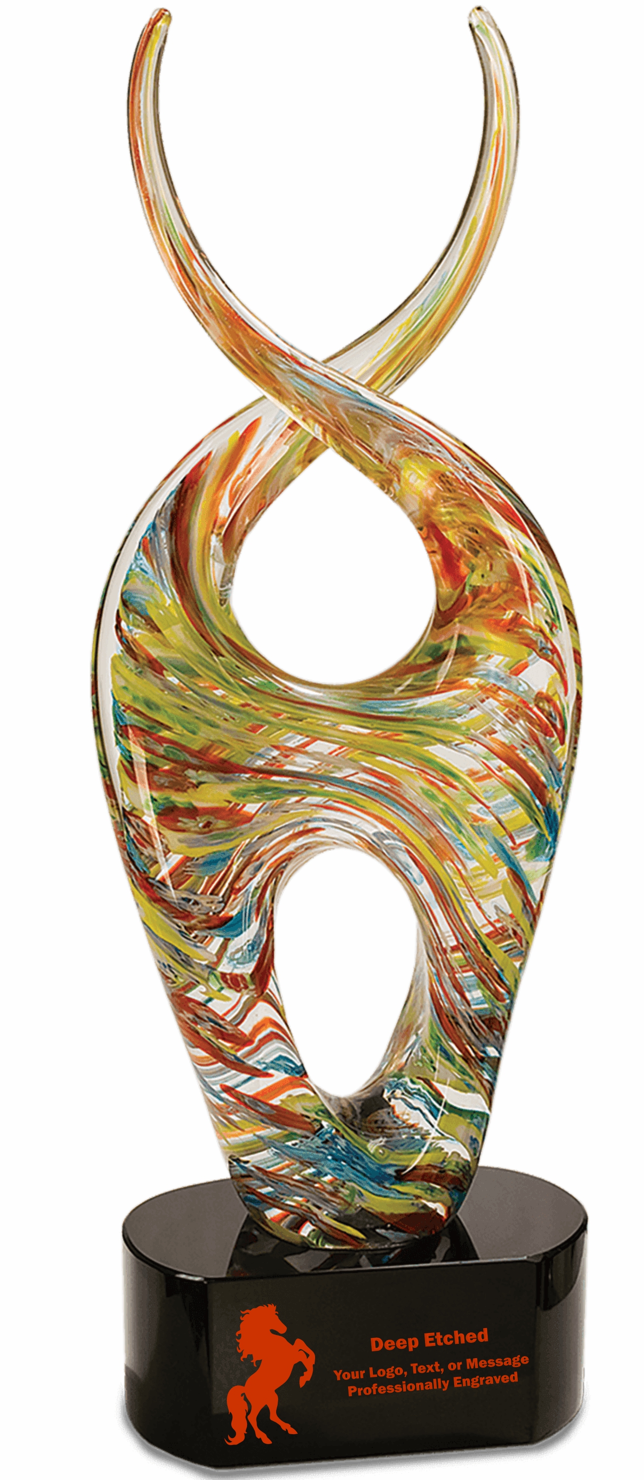 14" Color Twist Art Glass Award