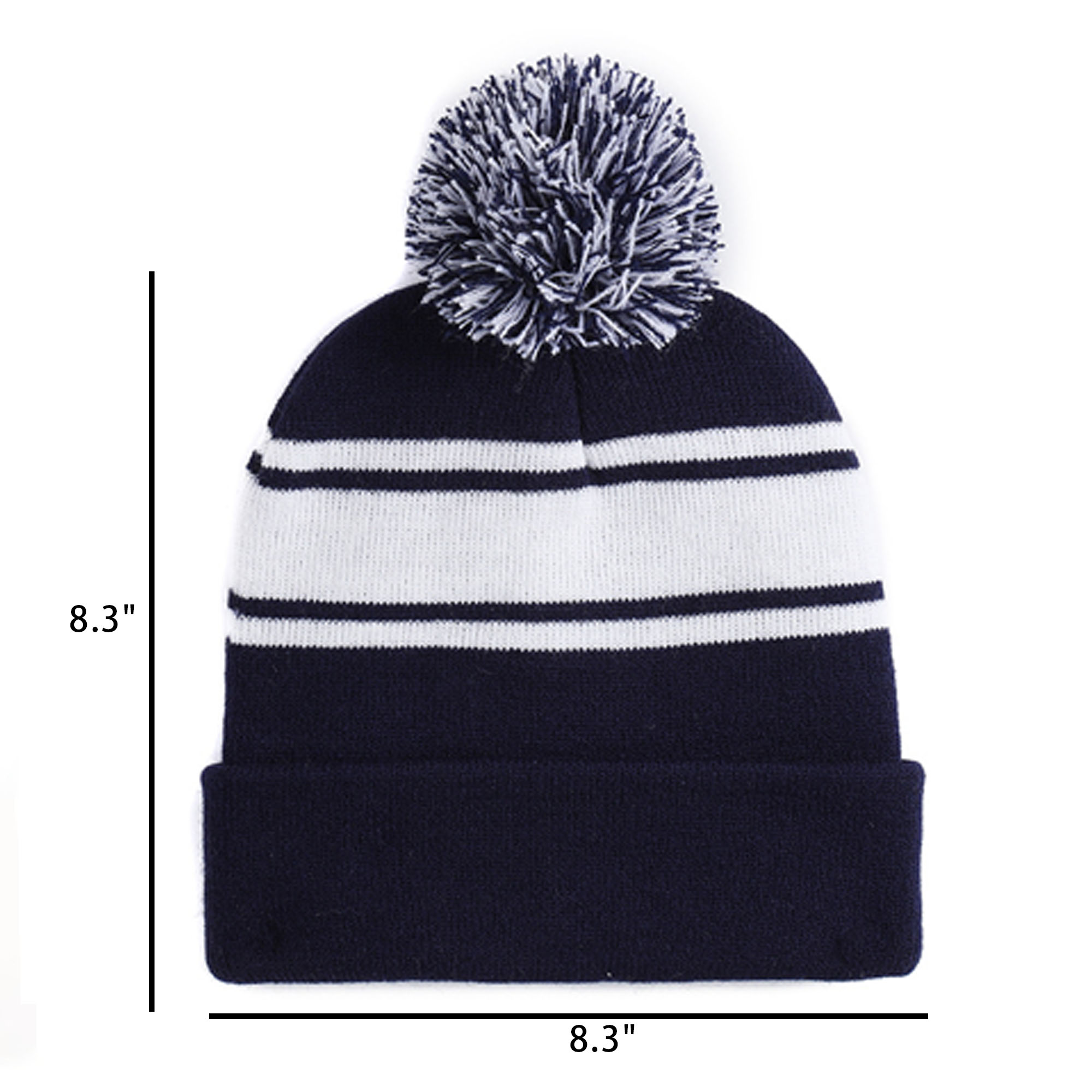 Warm Winter Knit Hat with Fluffy Pom 3