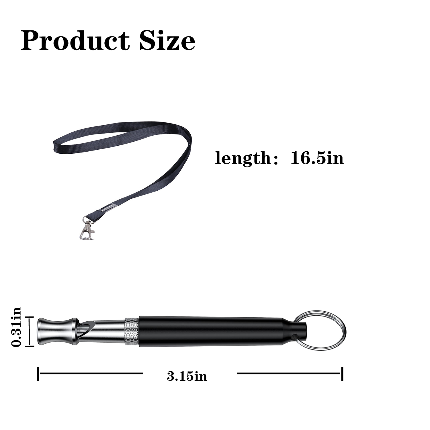 2-Pack Black Dog Whistle and Lanyard Set 5