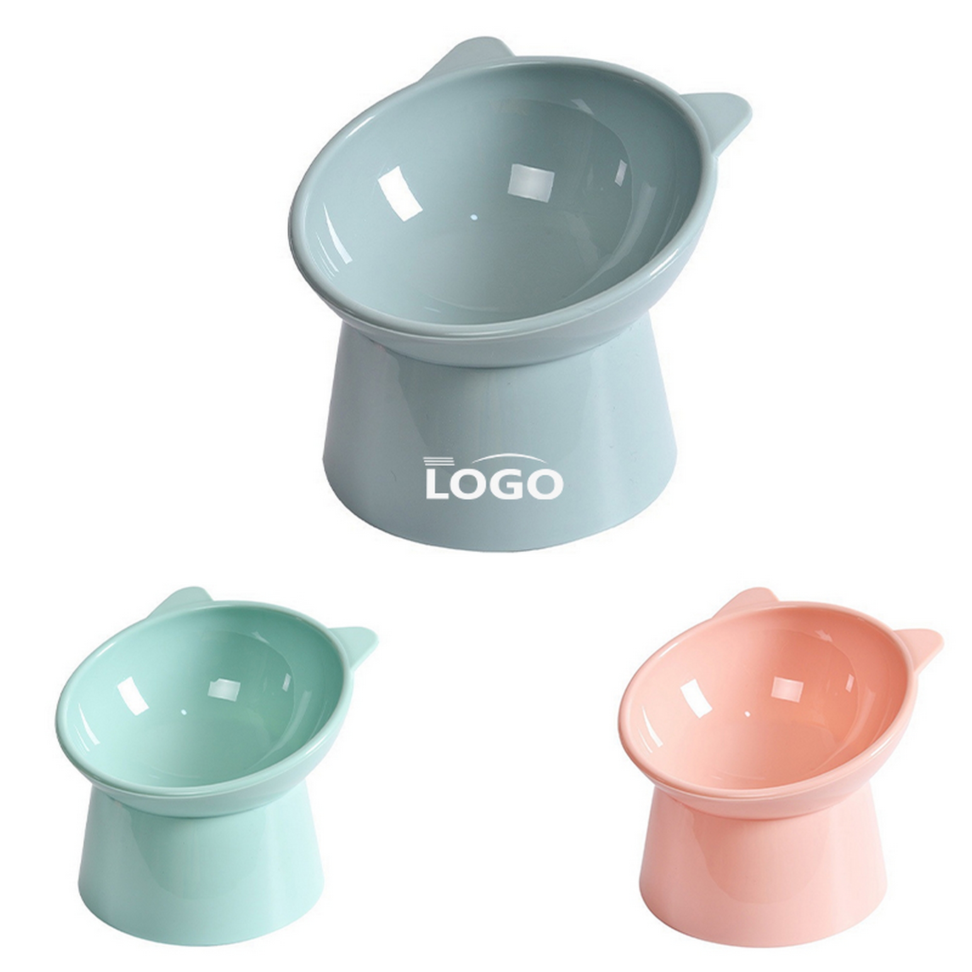 Pp Plastic Pet Cat High Foot Neck Guard Oblique Bowl 5