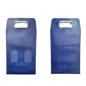 Stylish Dual Bottles PU Leather Wine Bag With Window, custom tote bag with logo imprint 17