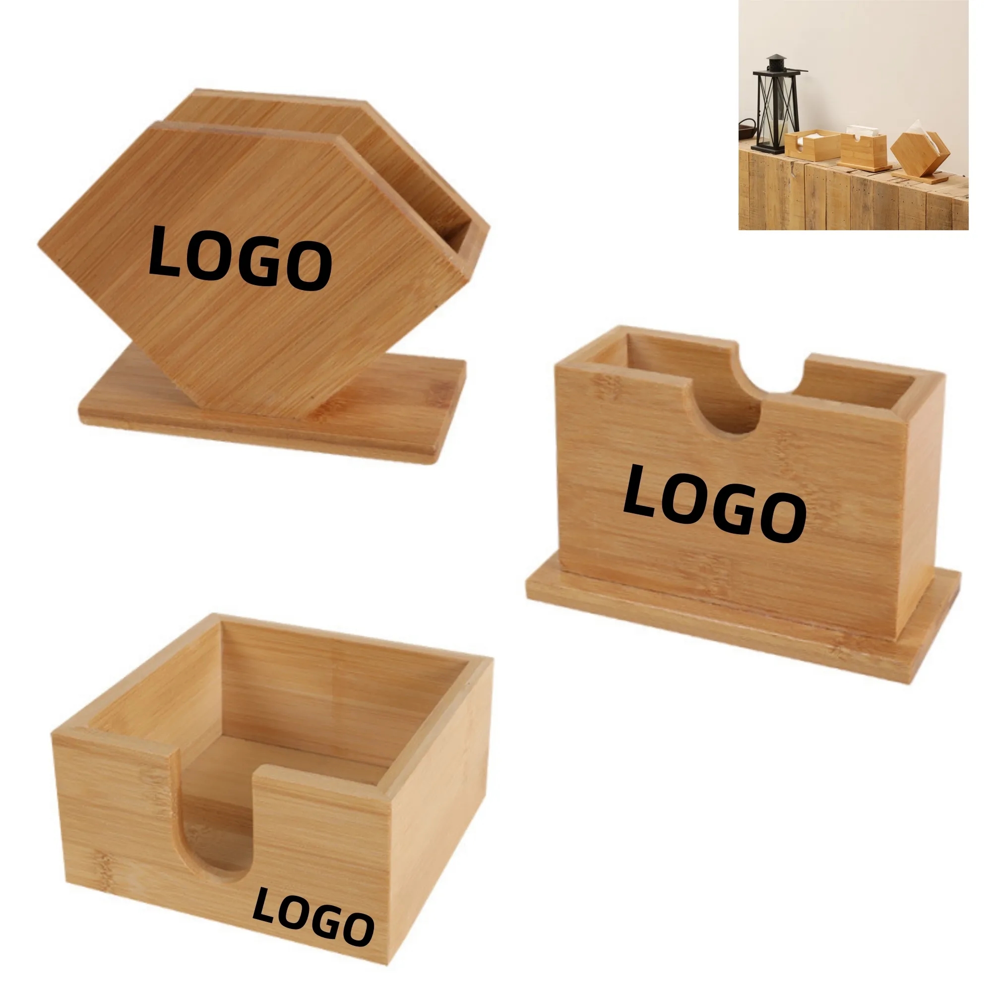 Bamboo Desktop Tissue Box 3