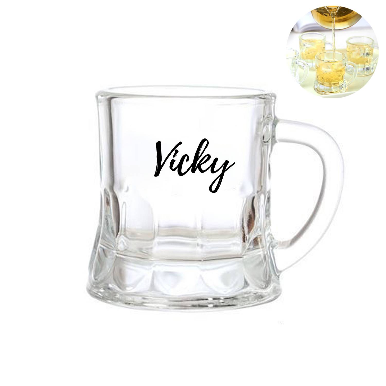 2oz Glass Beer Mug with Handle 19