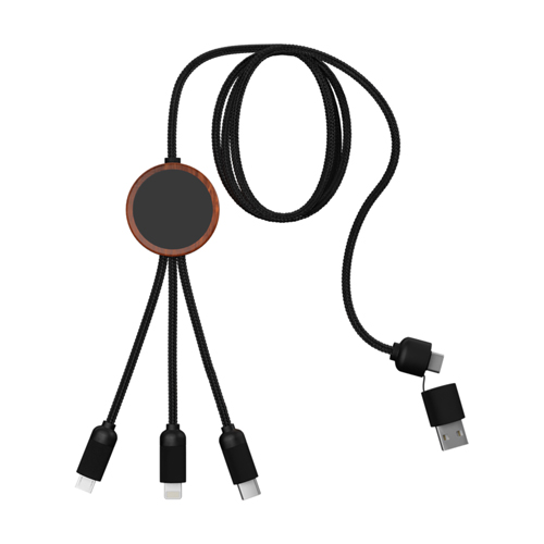Bamboo 5-in-1 Charging Cable with Light-Up Logo 3