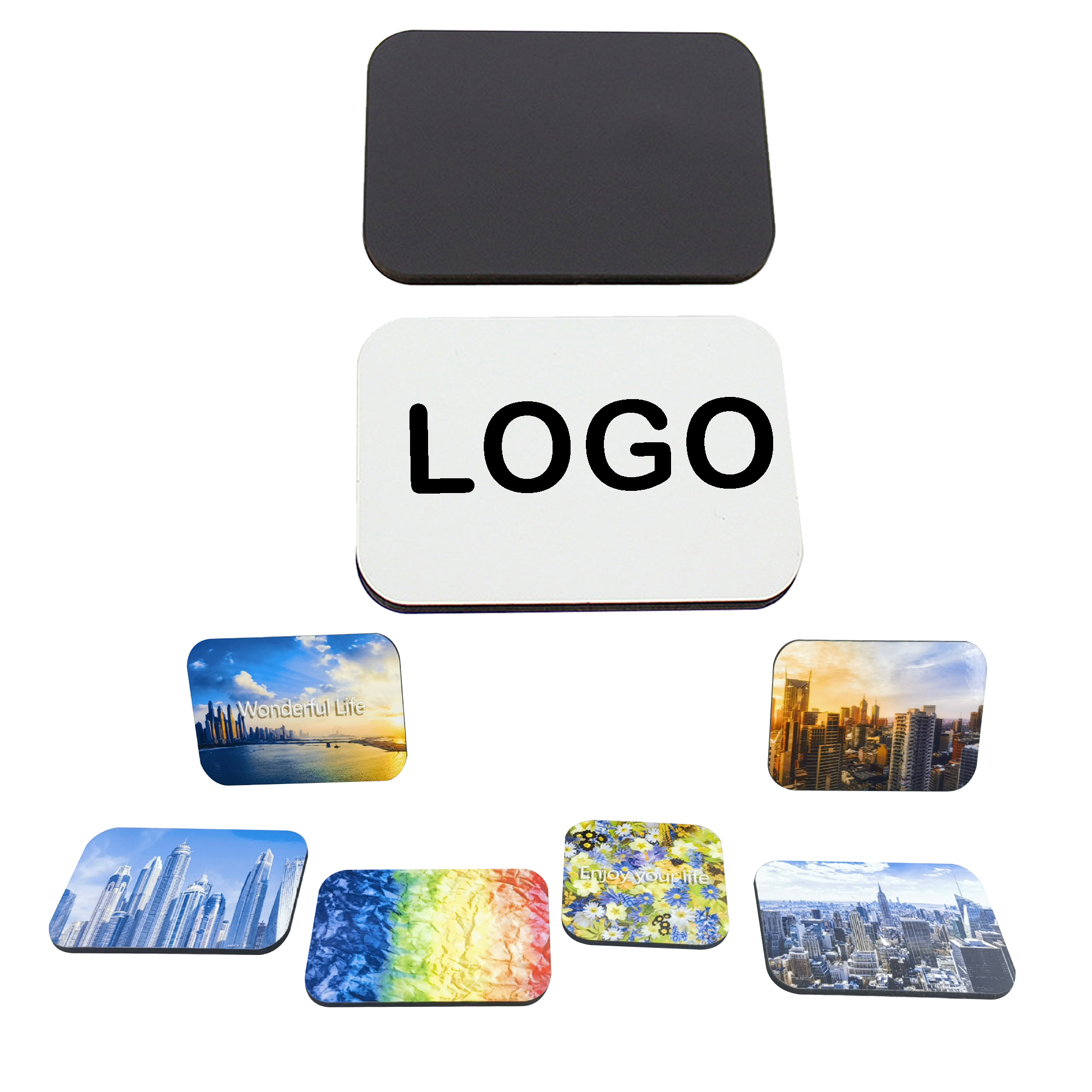 MOQ 50 Rectangle Creative Magnetic Fridge Stickers 2