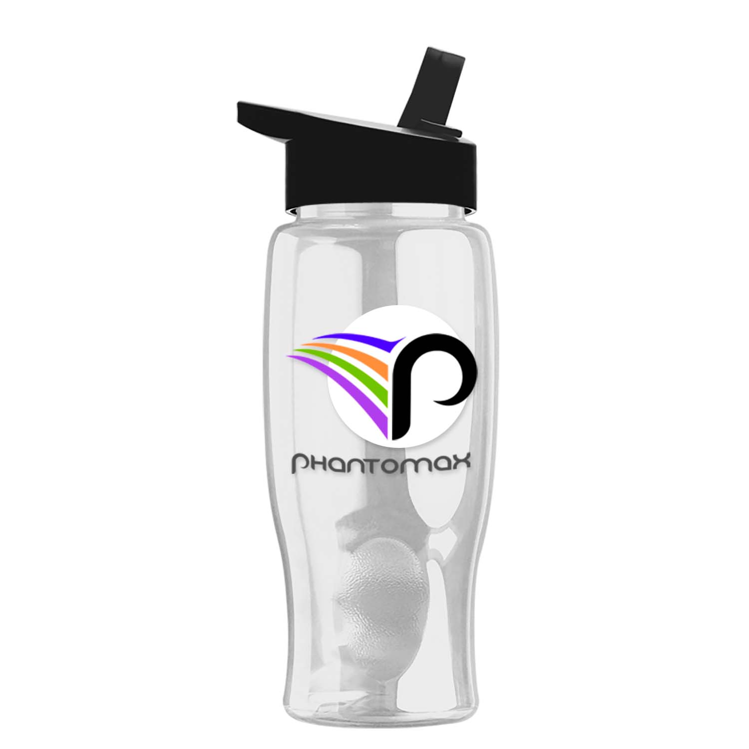 Poly-pure - 27 oz. Transparent Bottle with Flip Straw and Digital Imprint 11
