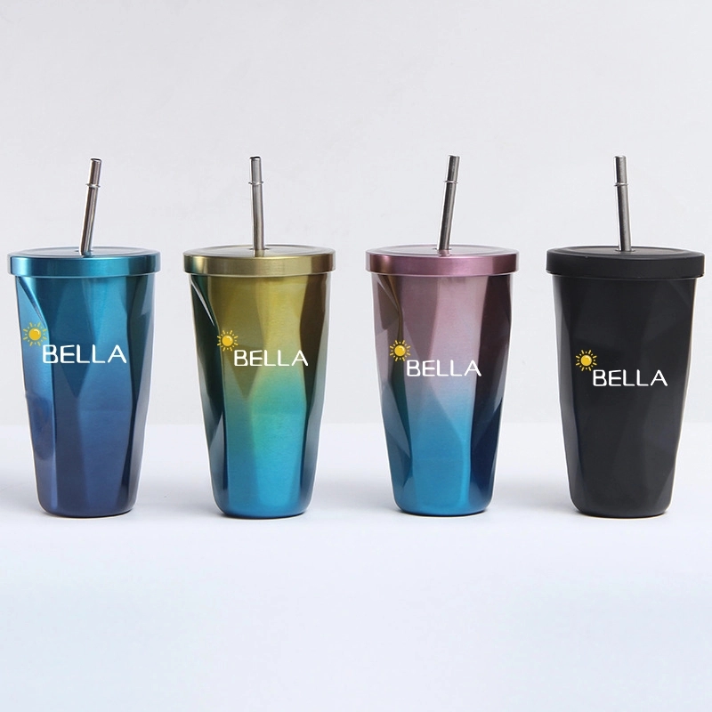16 Oz Stainless Steel Gradient Diamond Shaped Vacuum Bottle 5