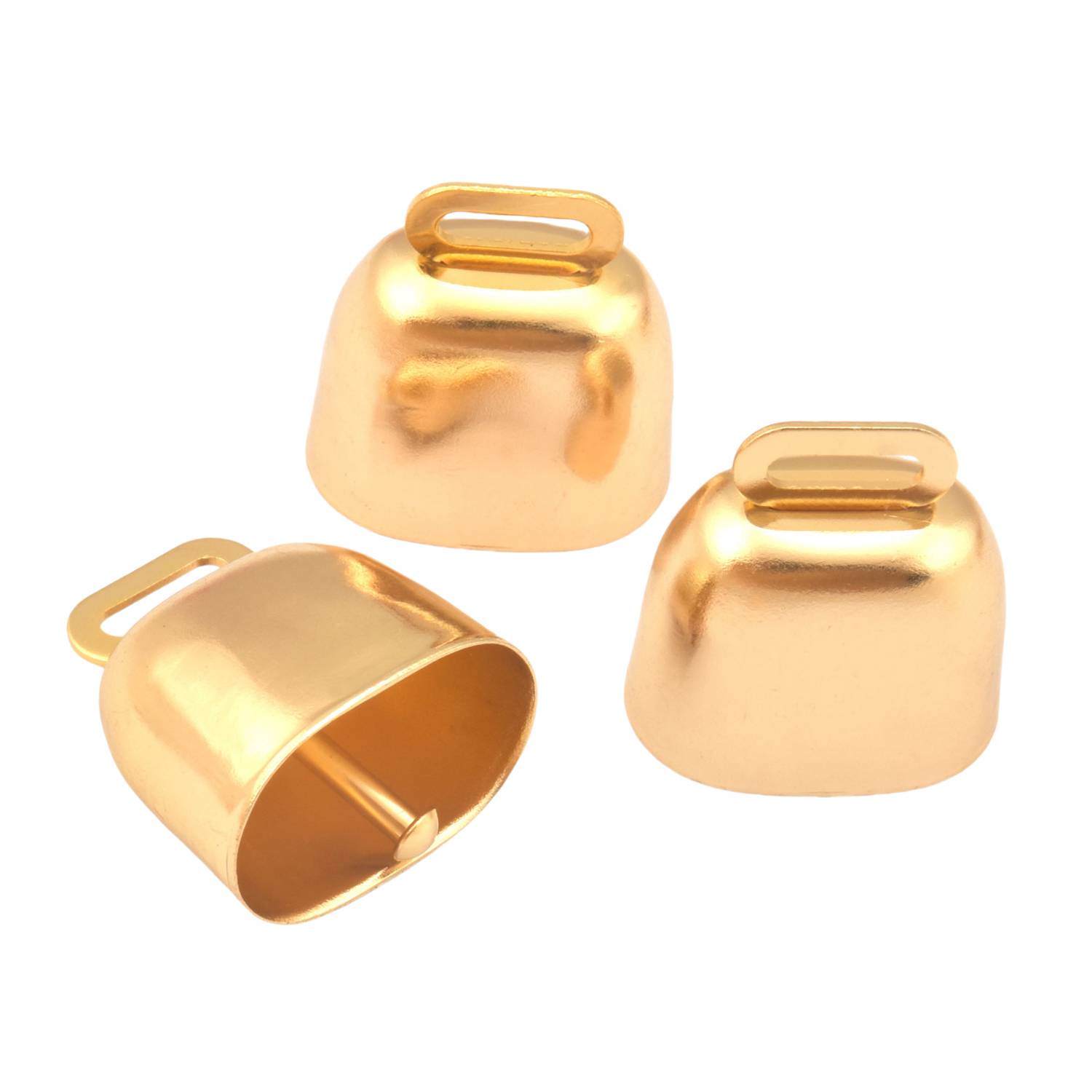 Retro Anti Loss Super Loud Pendant Gold Metal Cow Bell 2