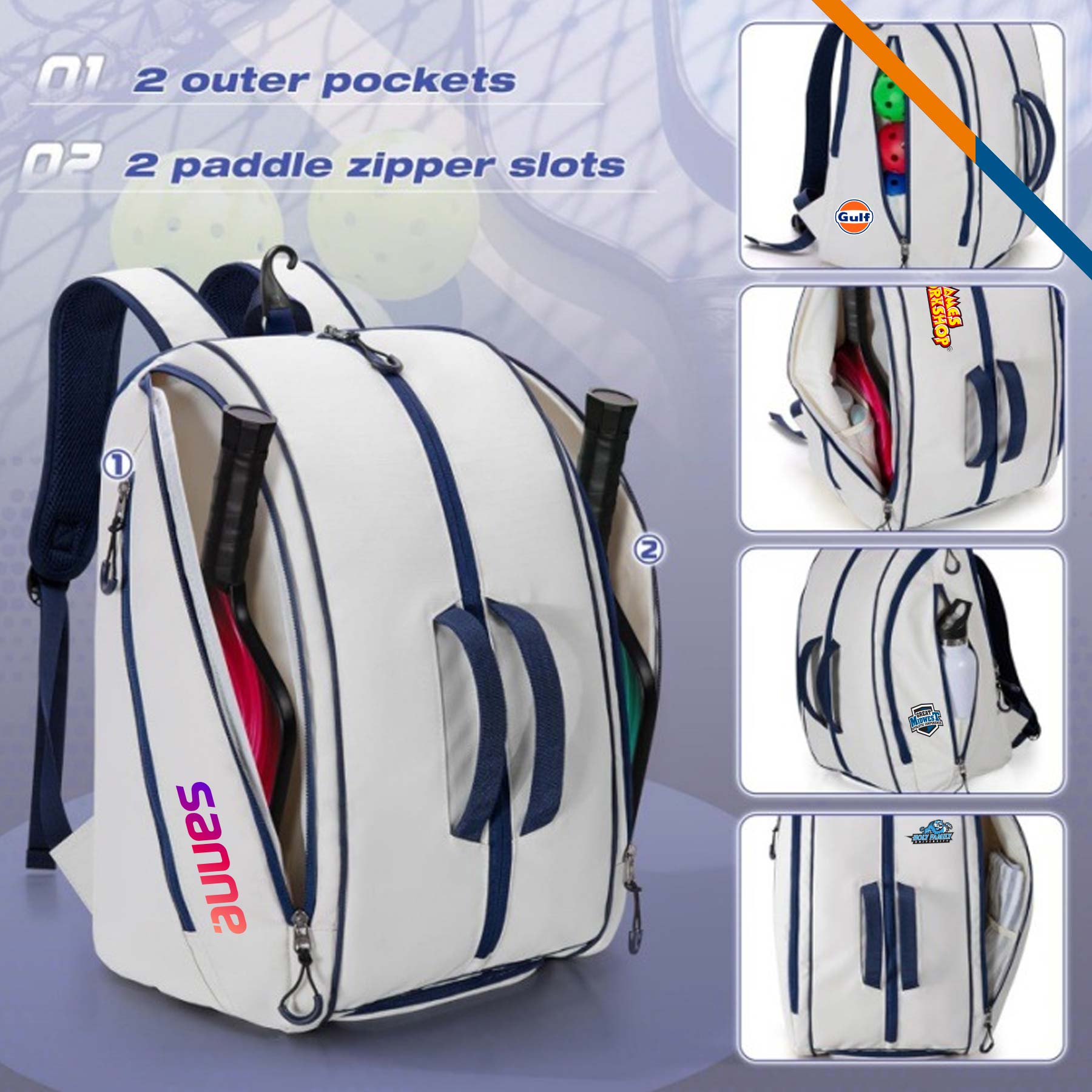 Vekan Nylon Pickleball Backpack 8