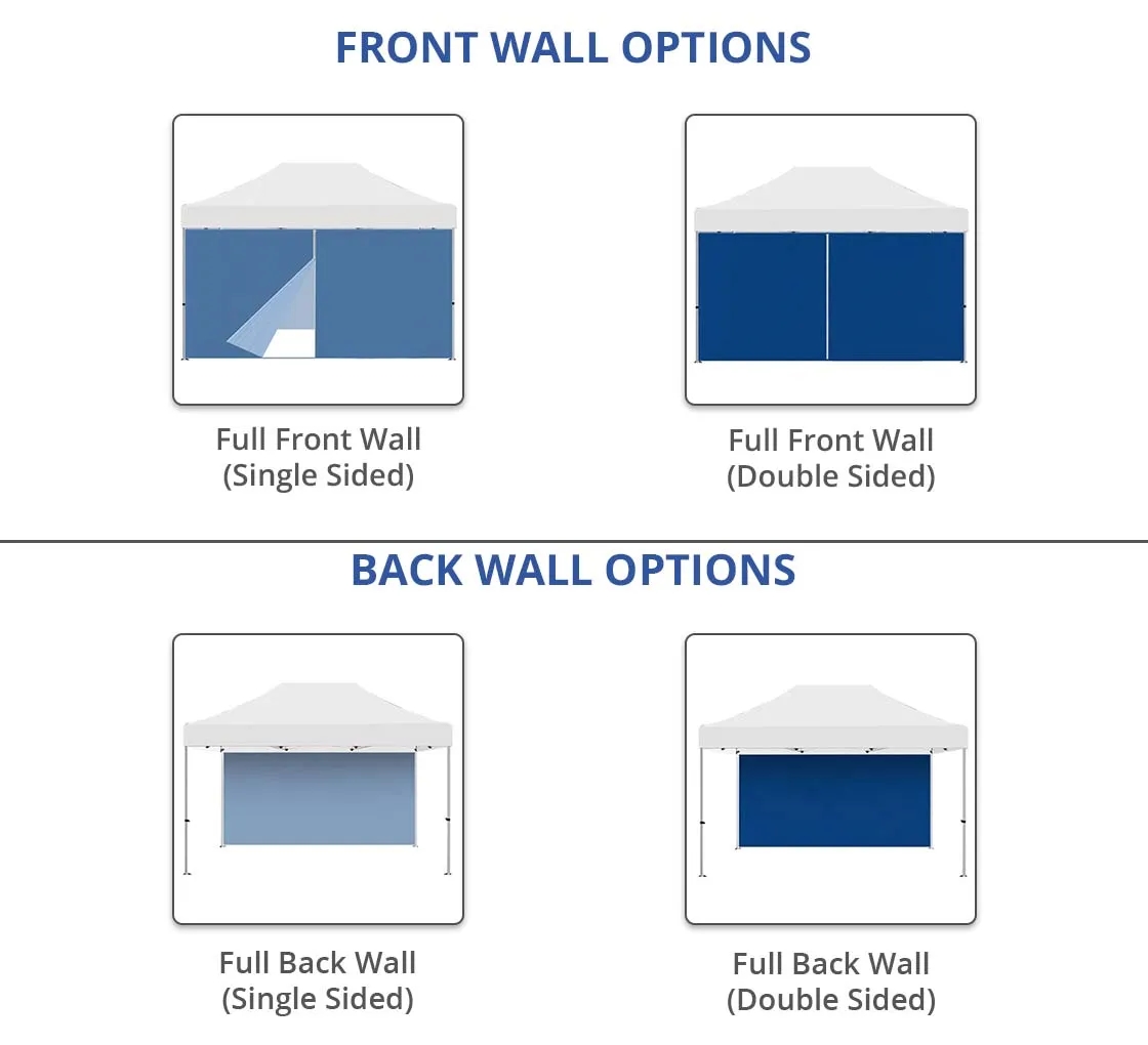 15 Ft Aluminum Canopy Tent with Full Back Wall, Single-Sided 1