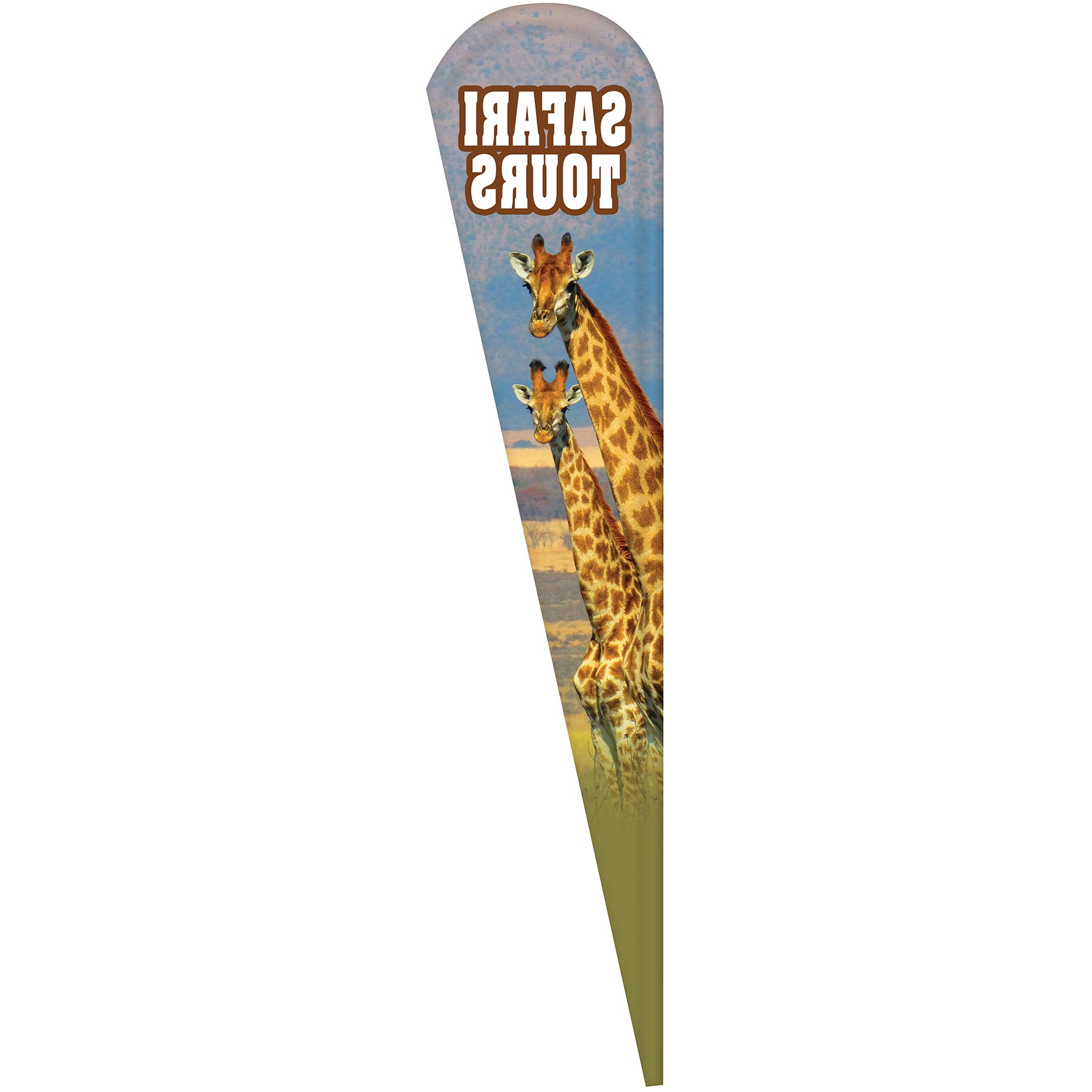 3' x 15' Custom Single Reverse Teardrop Flag 2