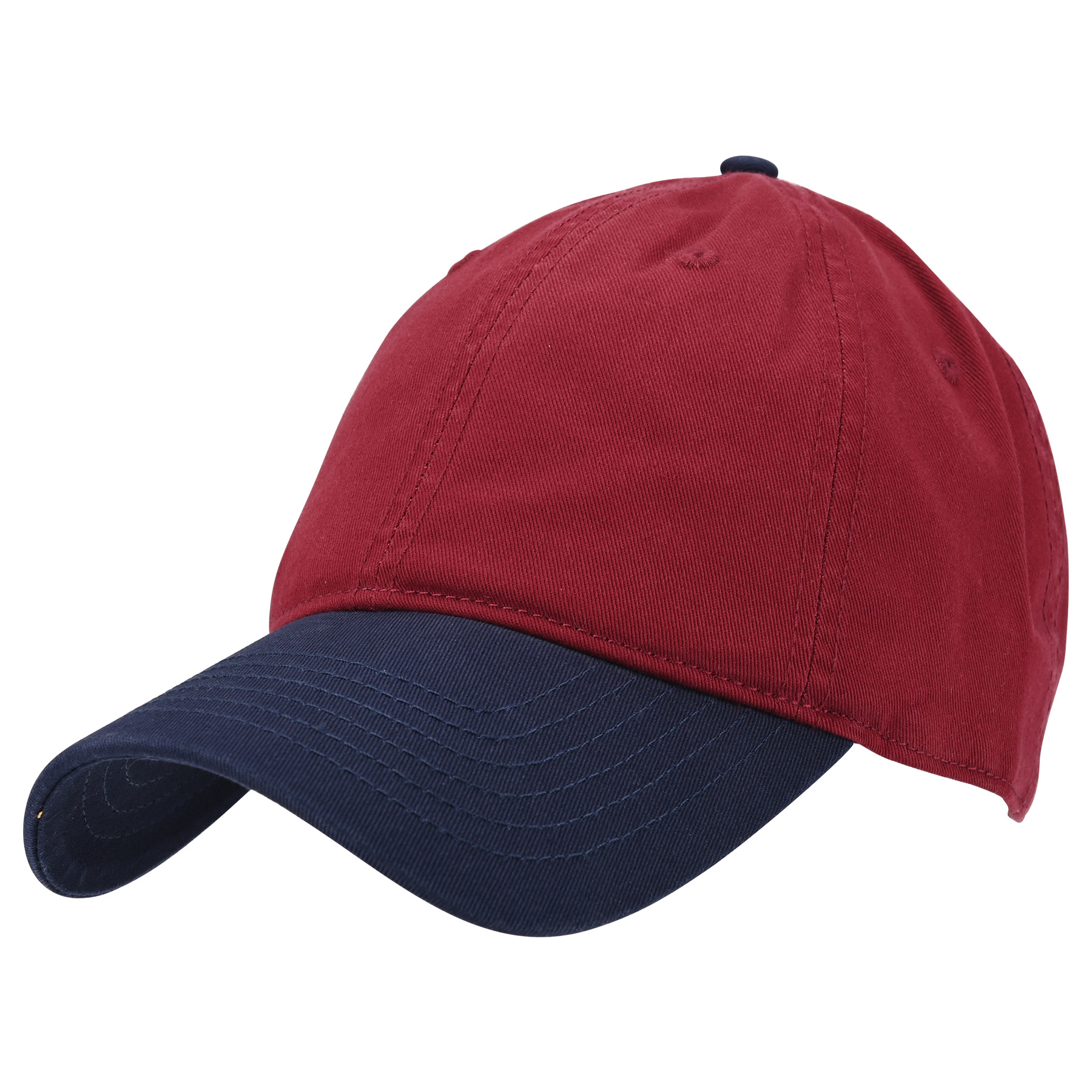6-Panel Twill Cotton Two Tone Curved Brim Baseball Cap 12