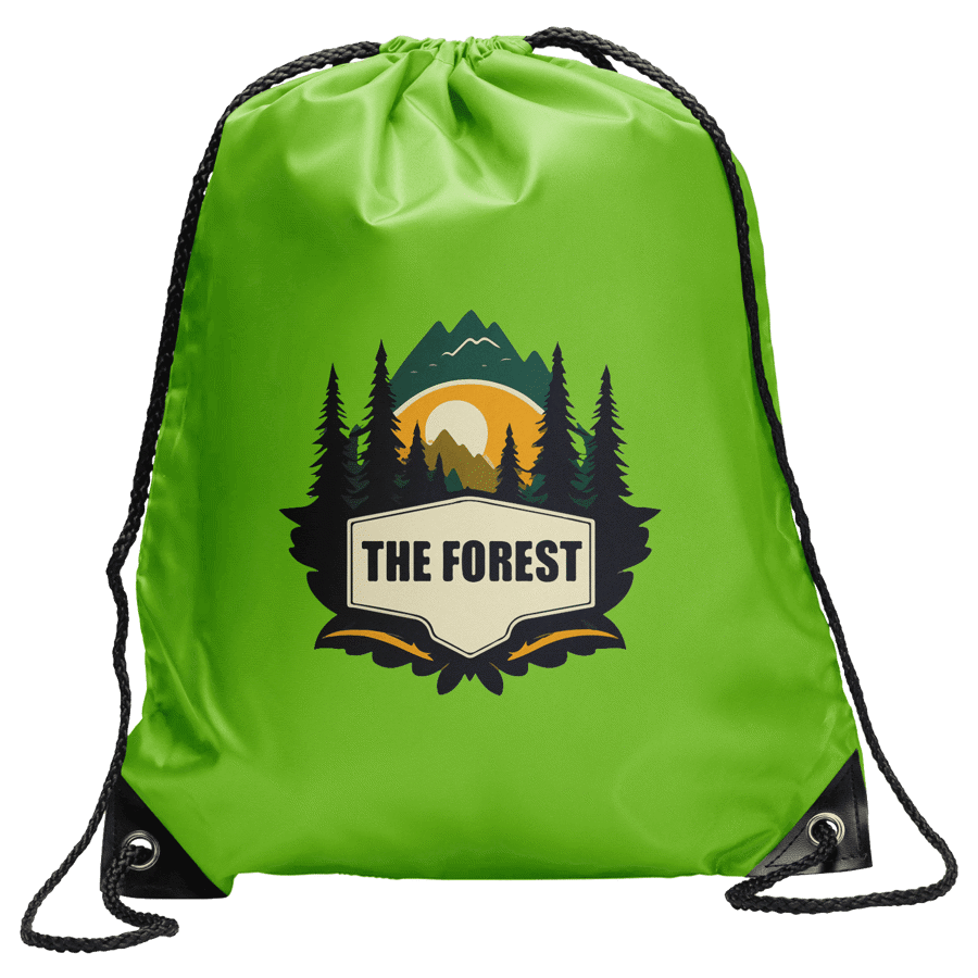 Polyester Drawstring Bag w/ Custom Logo 4