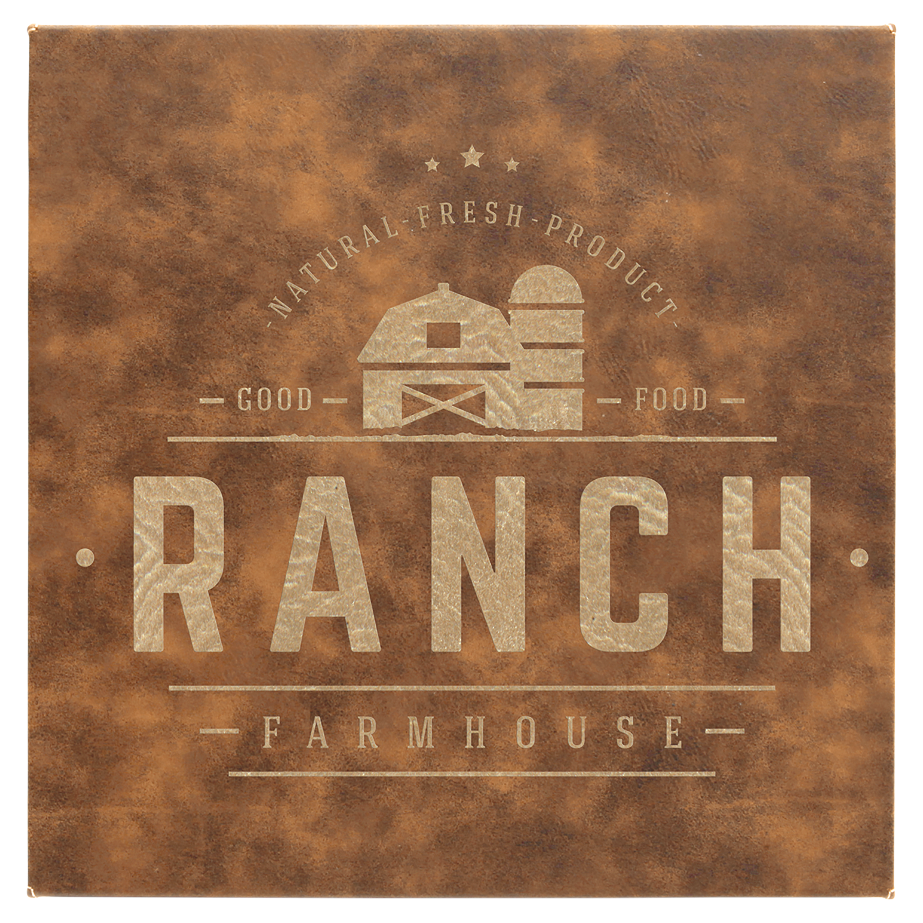 10" x 10" Rustic/Gold Leatherette Wall Decor with Sawtooth Hanger 1