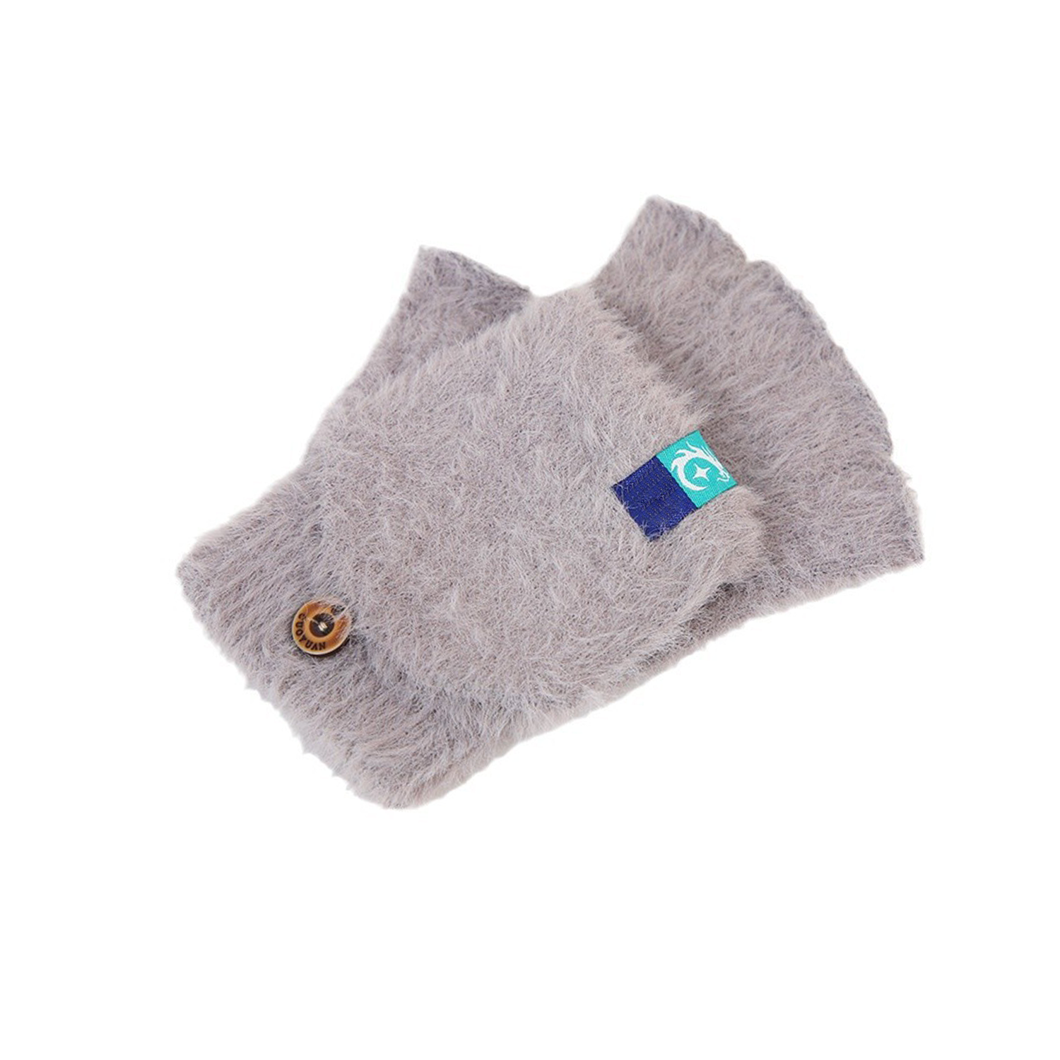 Thick anti cold plush flip outdoor gloves 5
