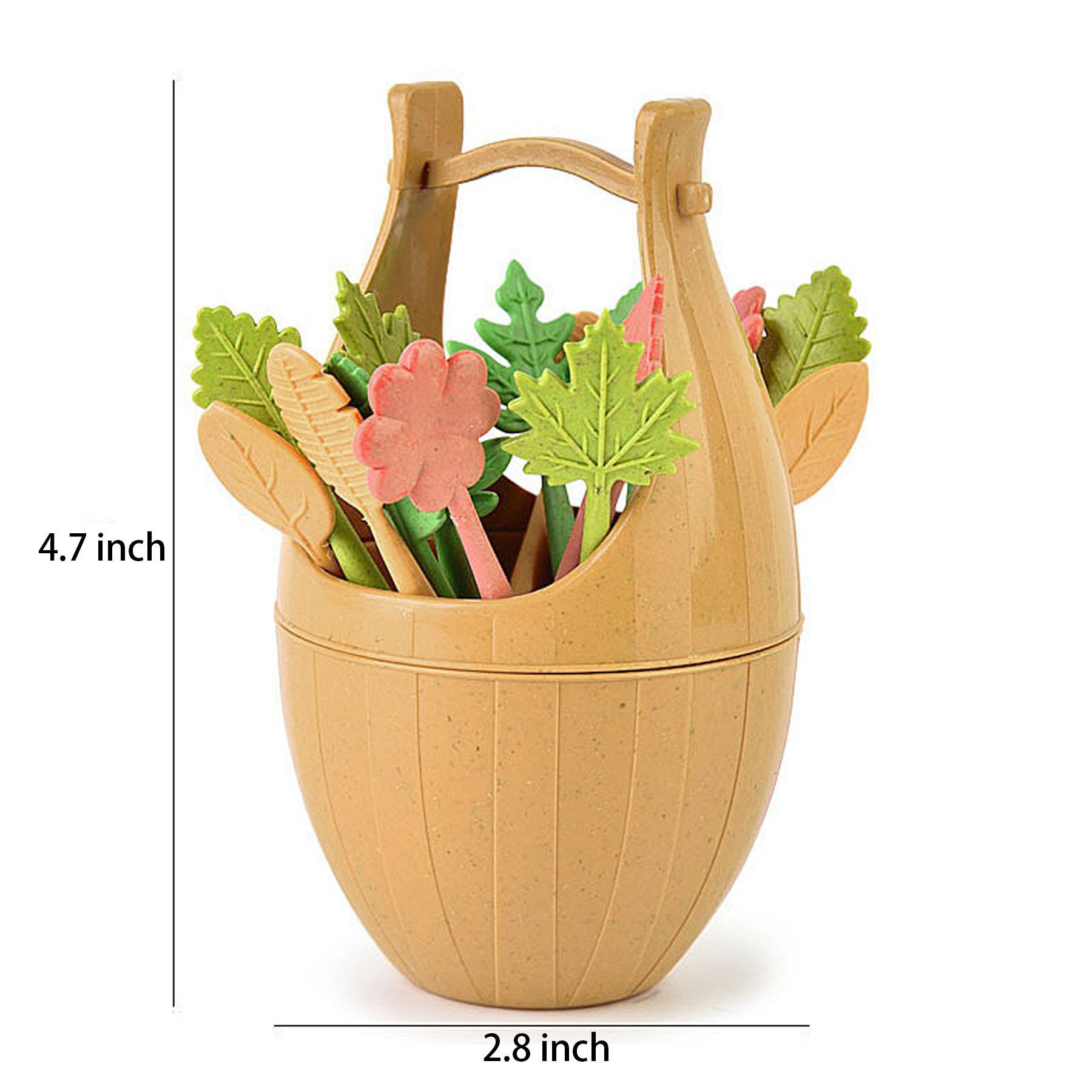 Mini Bucket Fruit Fork Set 4