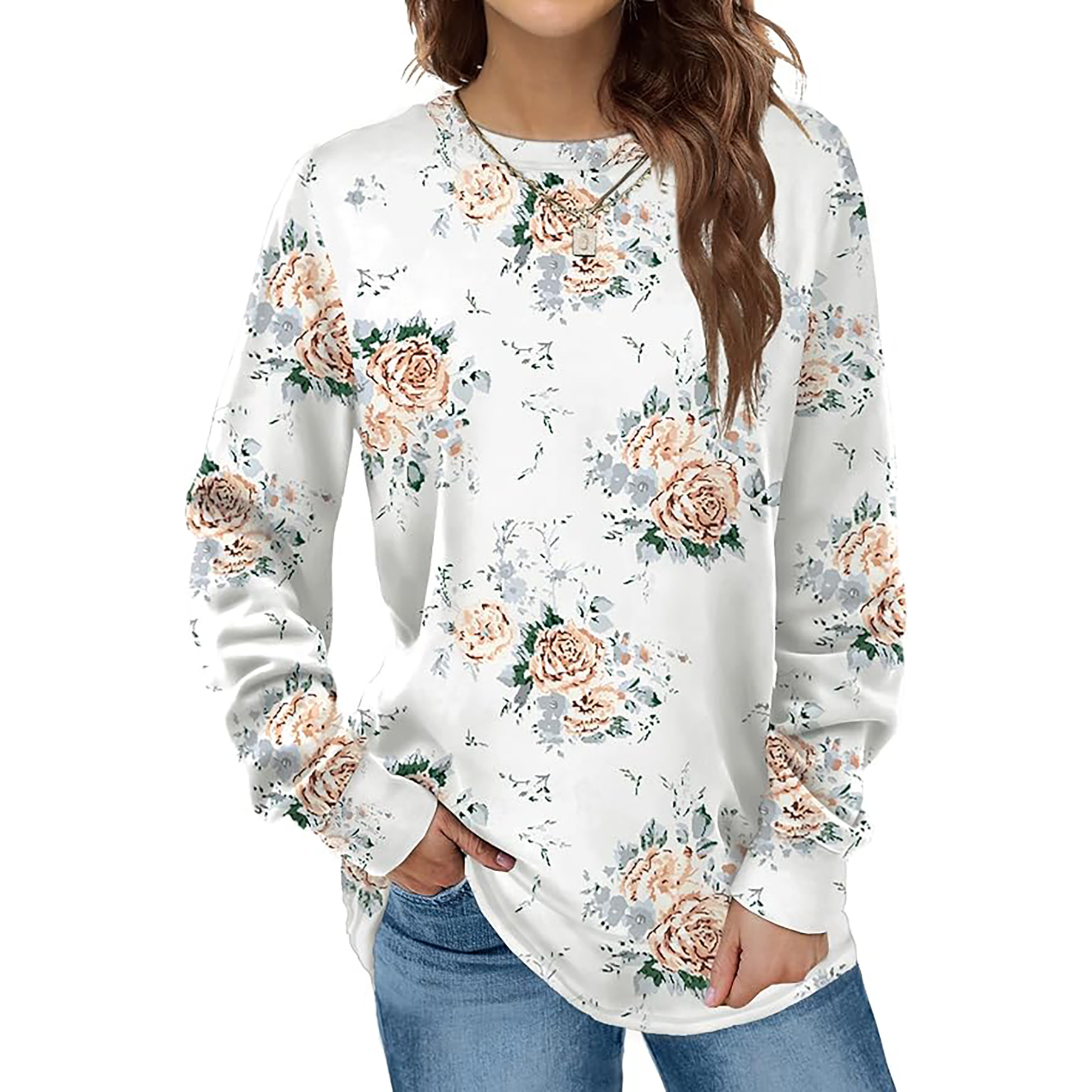Women's Round Neck Long Sleeve Shirt 20