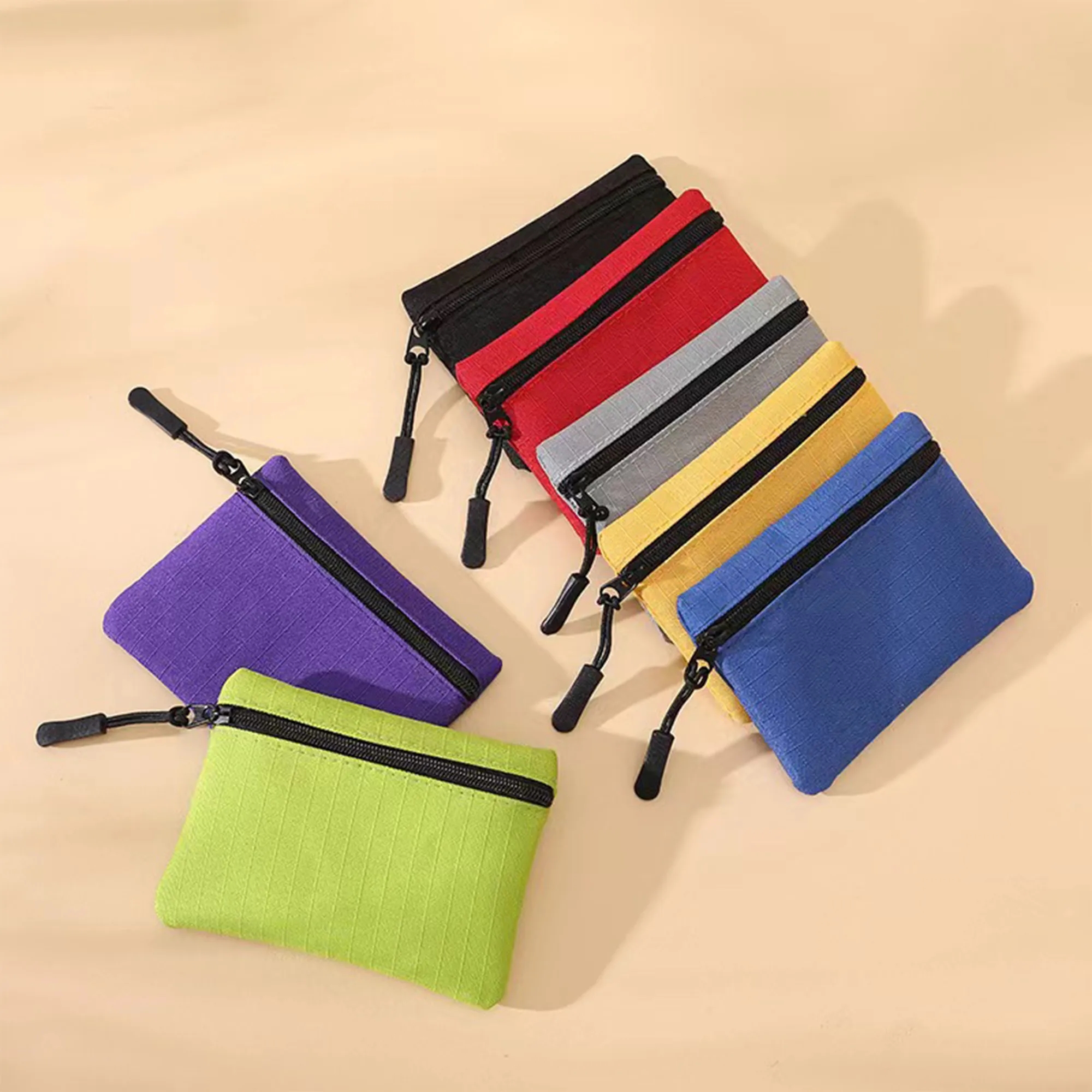 Solid Color Mini Zipper Coin Purse With Customizable Logo 2